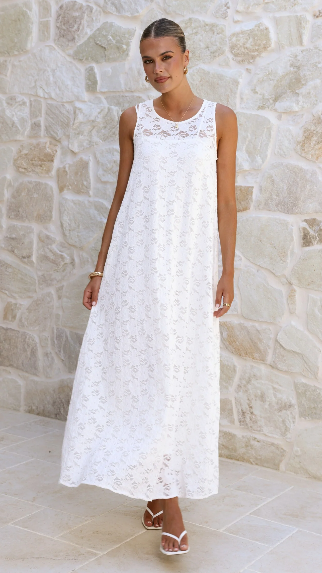 Cerelia Maxi Dress - White Lace