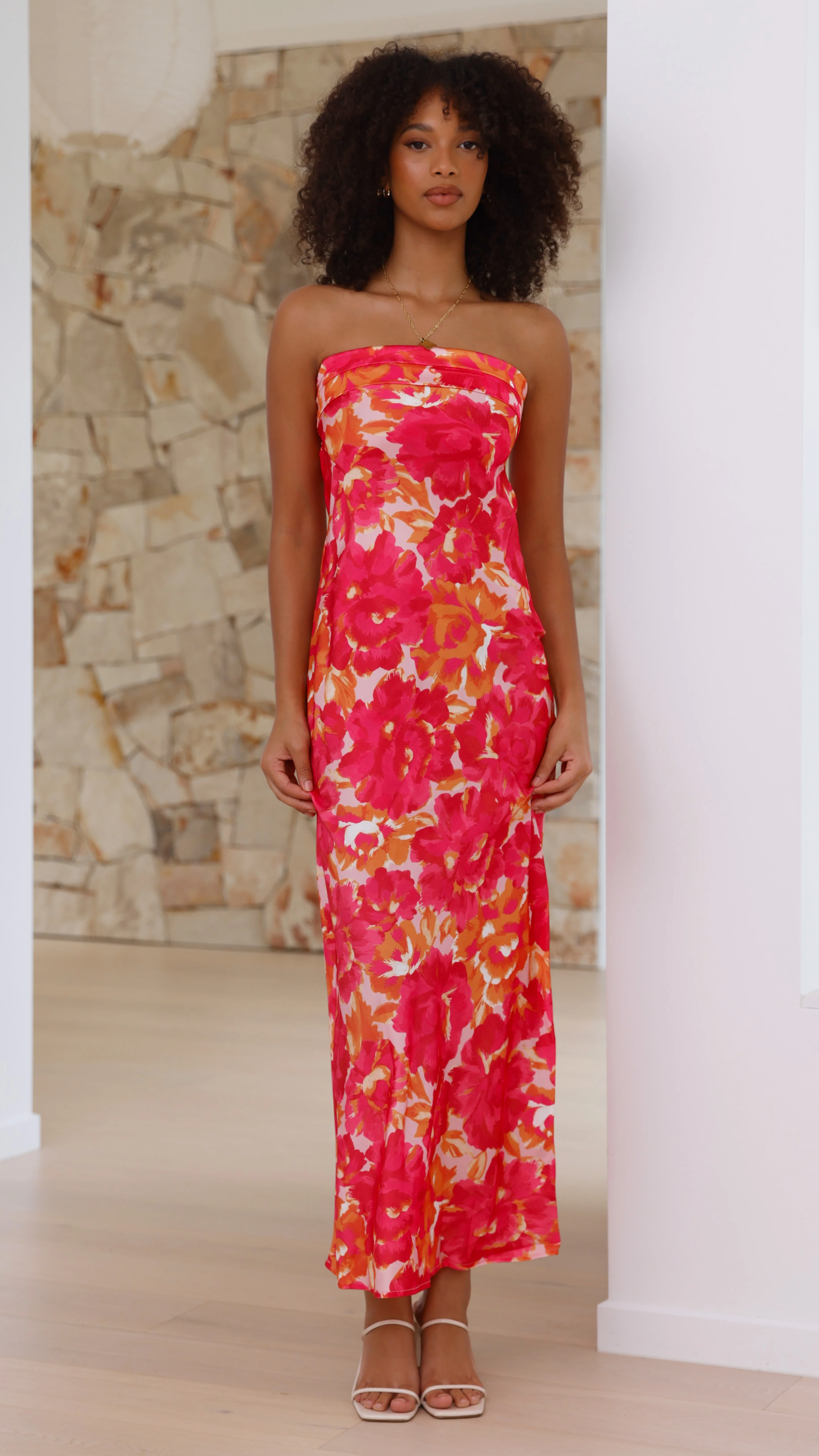 Miya Maxi Dress - Pink/Red Floral