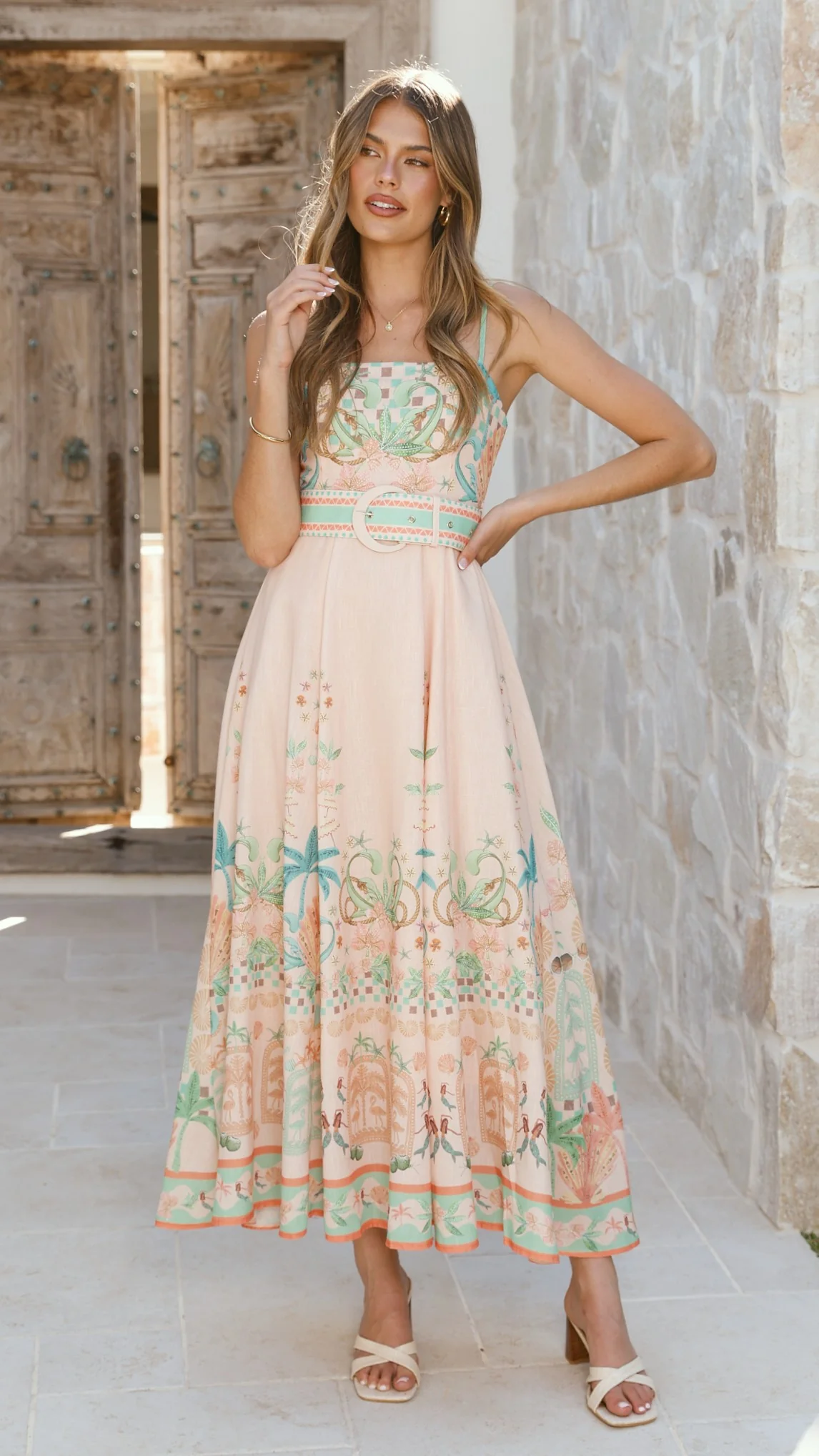 Nellie Midi Dress - Aurora Print