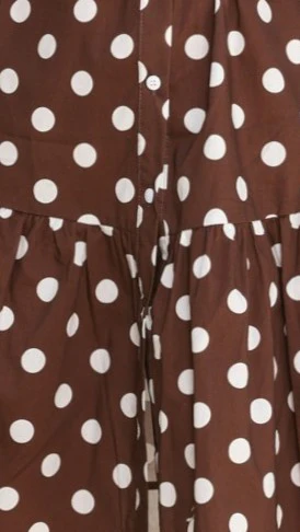 Michelle Mini Dress - Brown / White Polka Dot