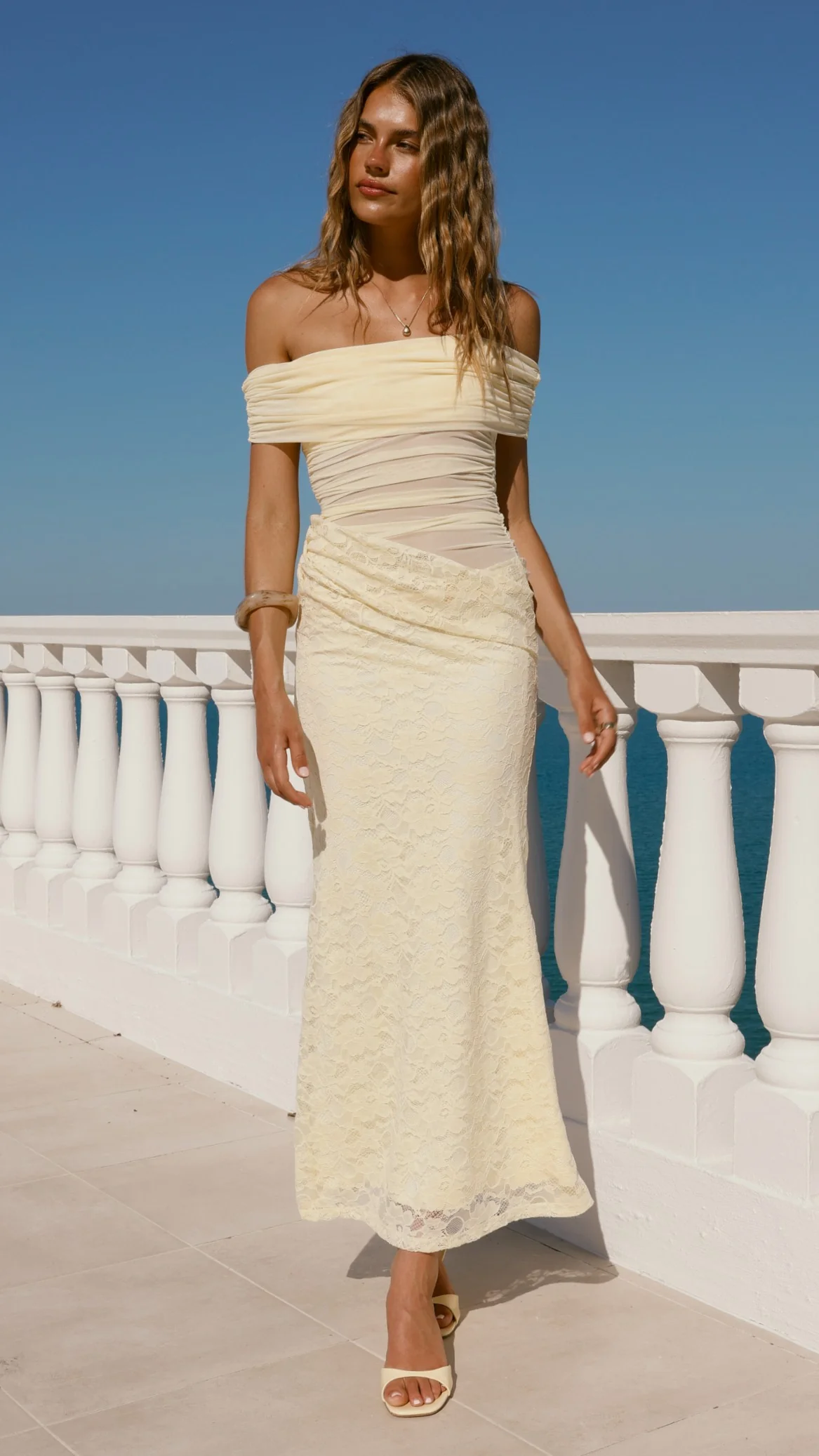 Tiarna Off The Shoulder Maxi Dress - Yellow