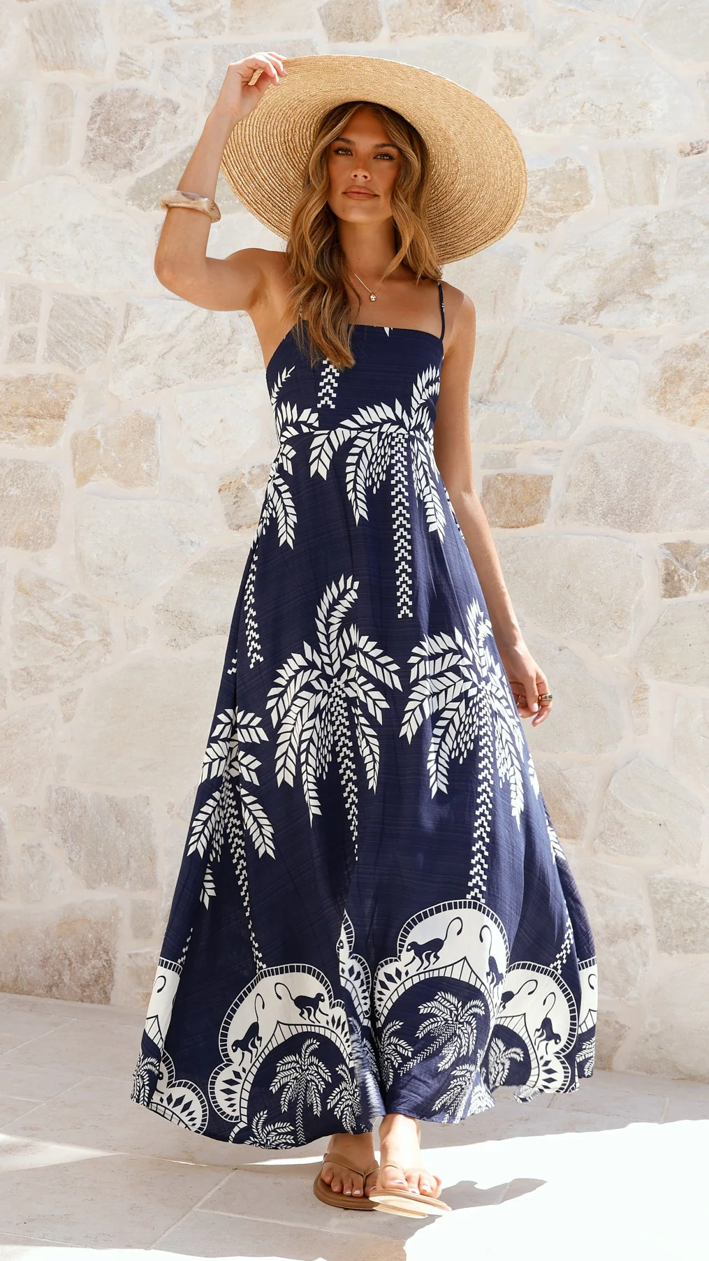 Jaylene Maxi Dress - Navy Bahamas