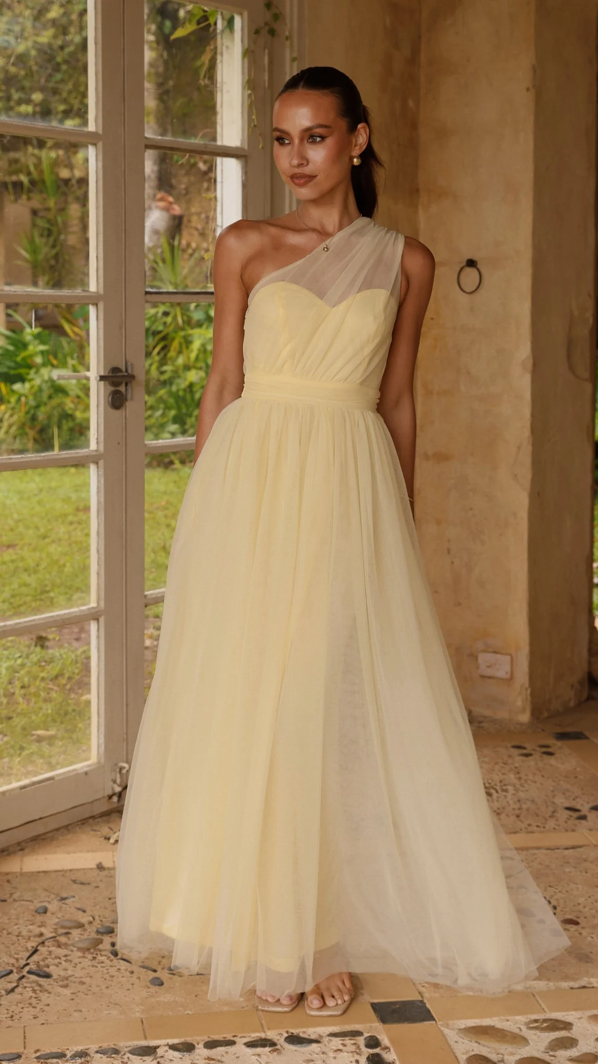 Talissa Tulle Maxi Dress - Yellow