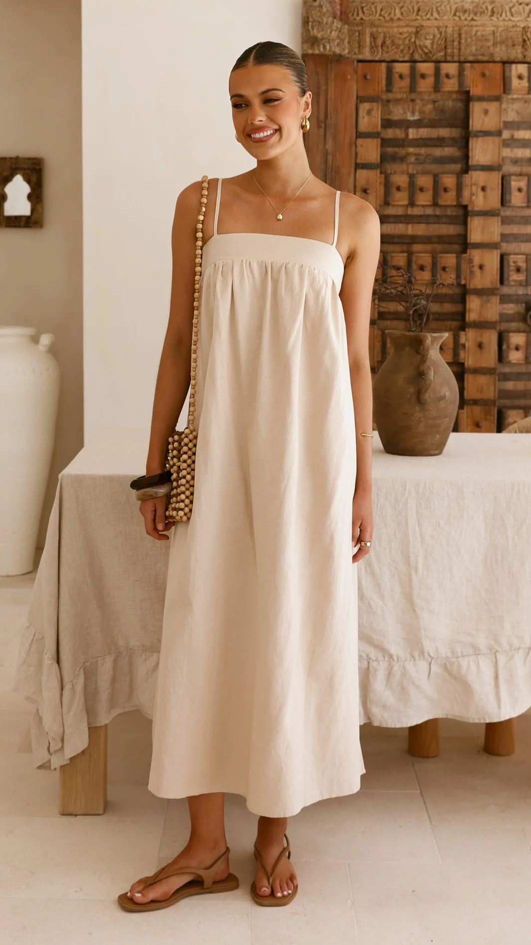 Gracia Maxi Dress - Beige