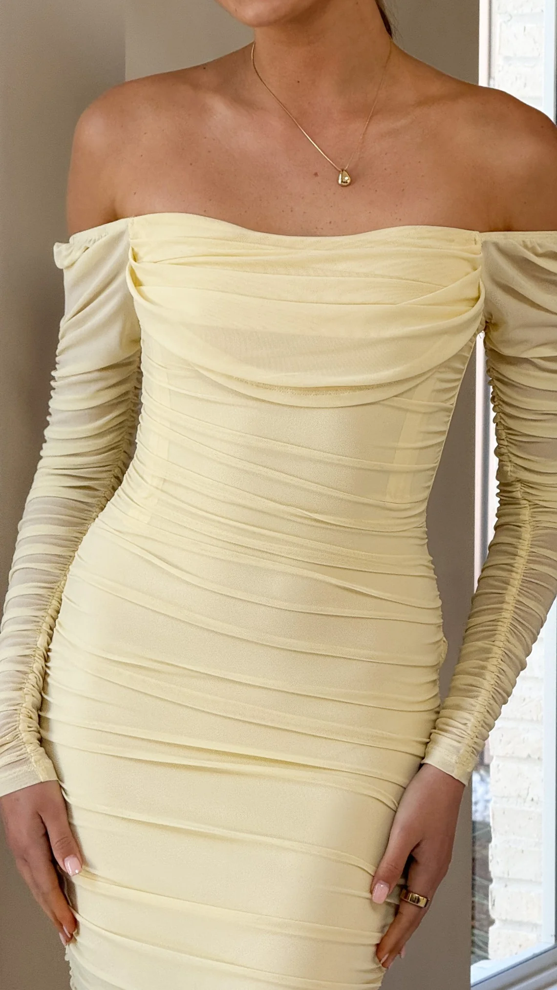 Kylie Maxi Dress Long Sleeve - Yellow