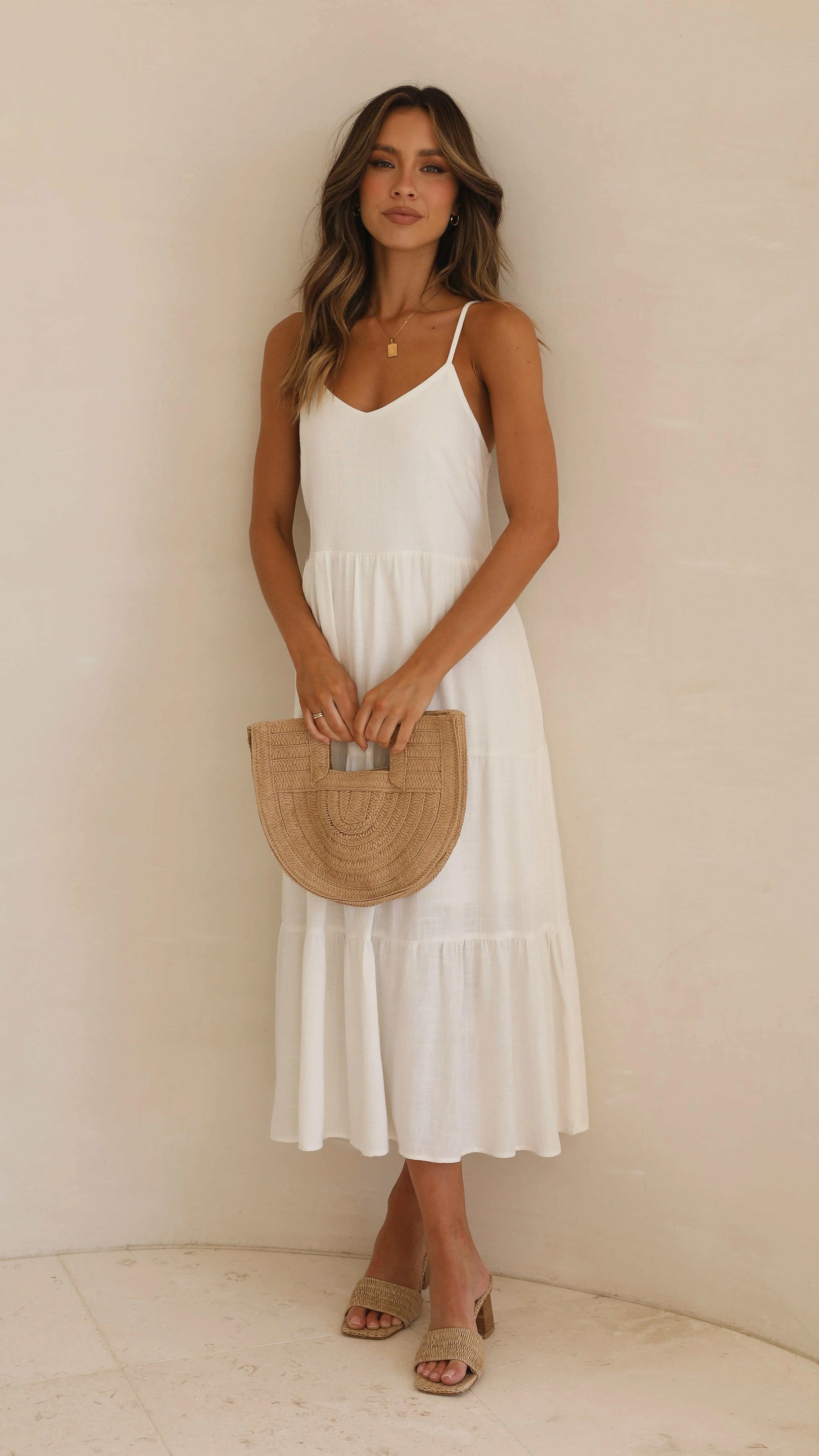 Zoey Midi Dress - White
