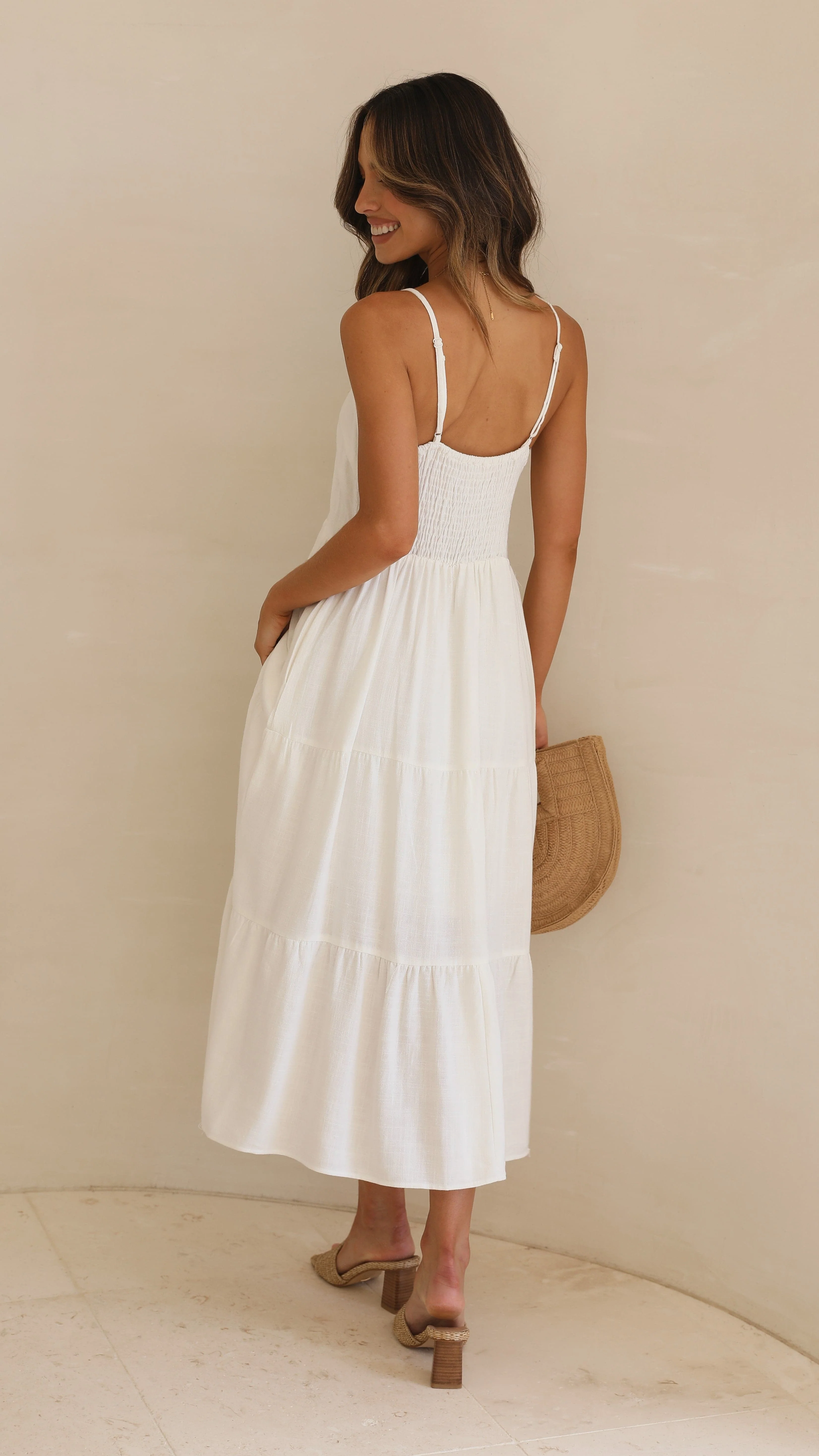 Zoey Midi Dress - White