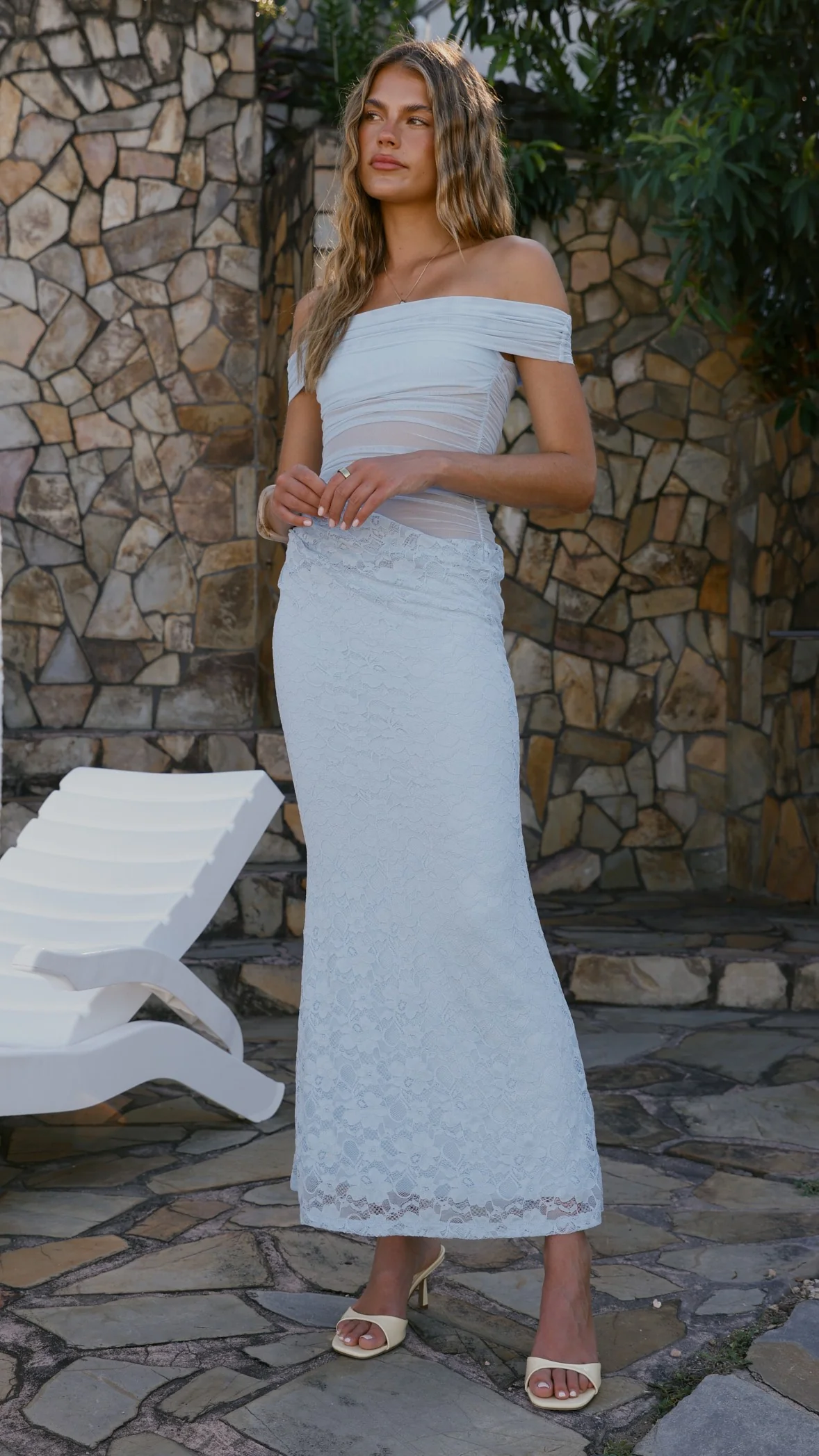 Tiarna Off The Shoulder Maxi Dress - Blue