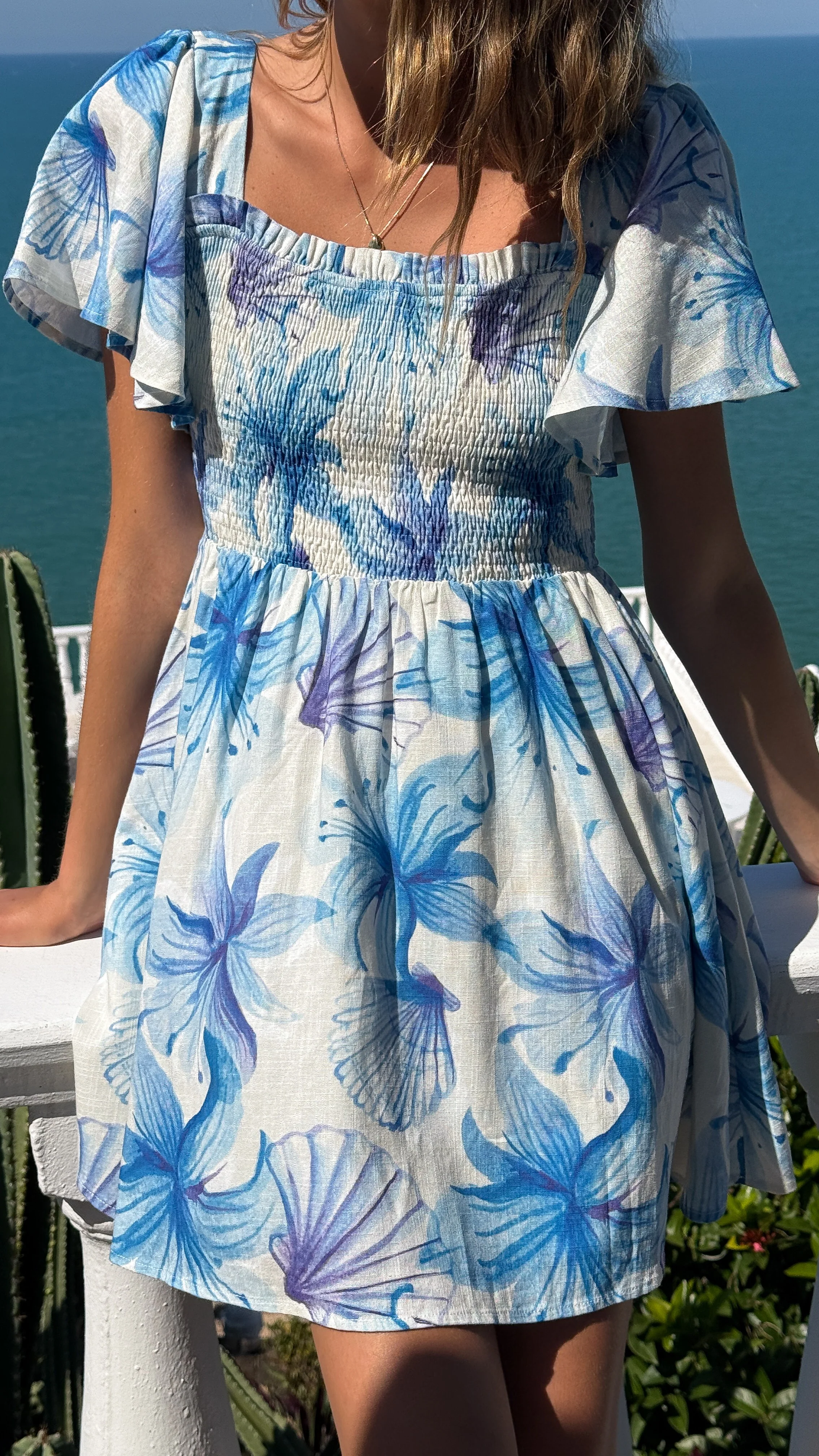 Molly Mini Dress - Ocean Bloom
