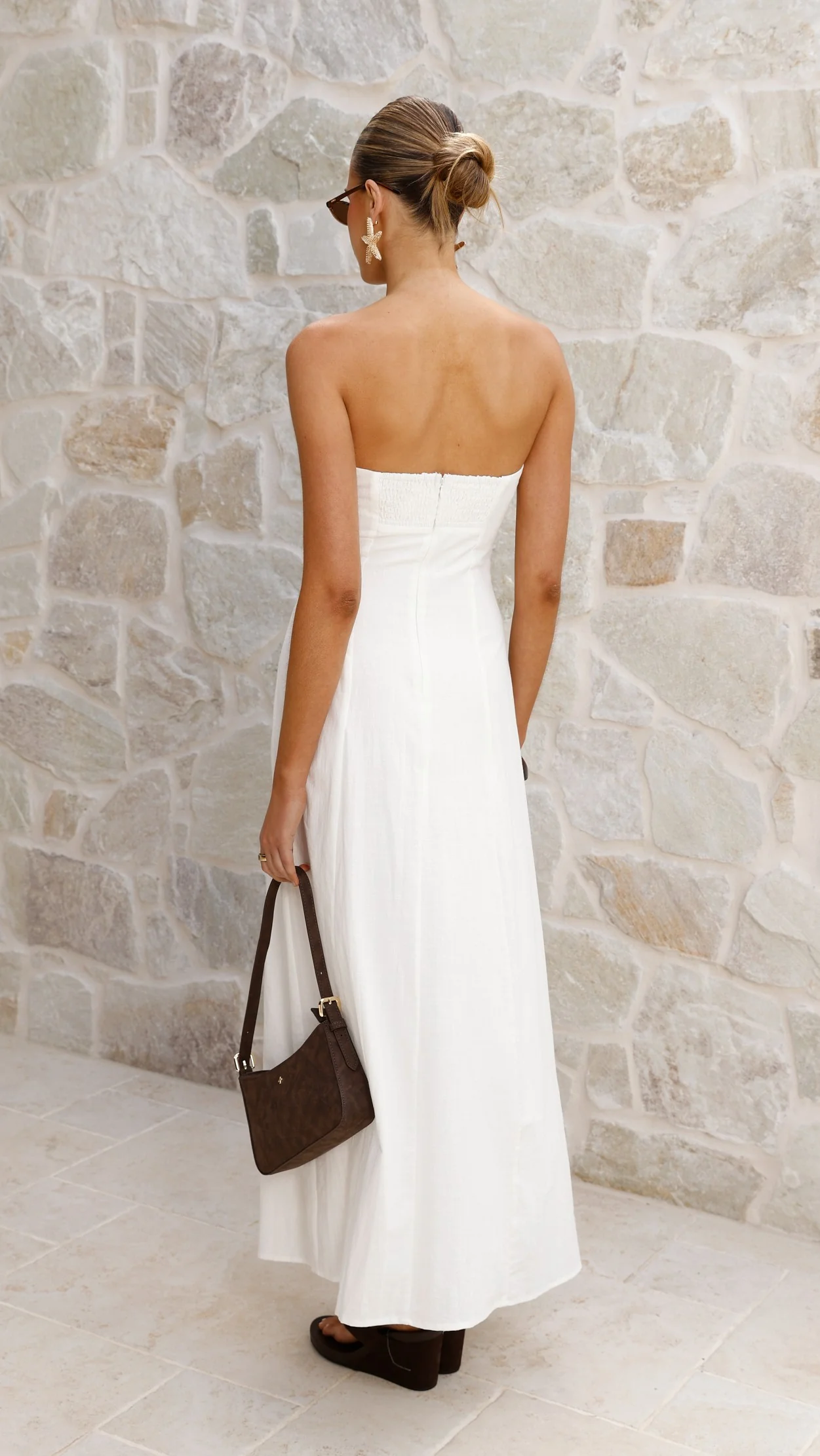 Astrid Strapless Maxi Dress - White
