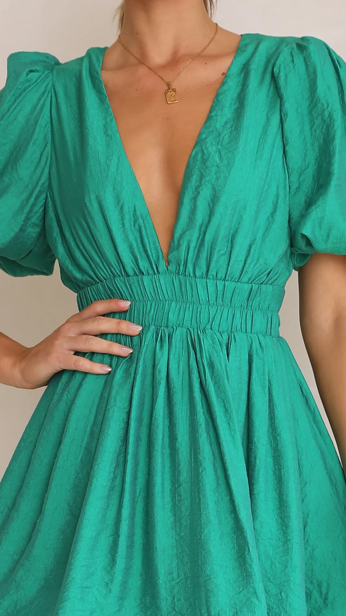 Erin Mini Dress - Emerald