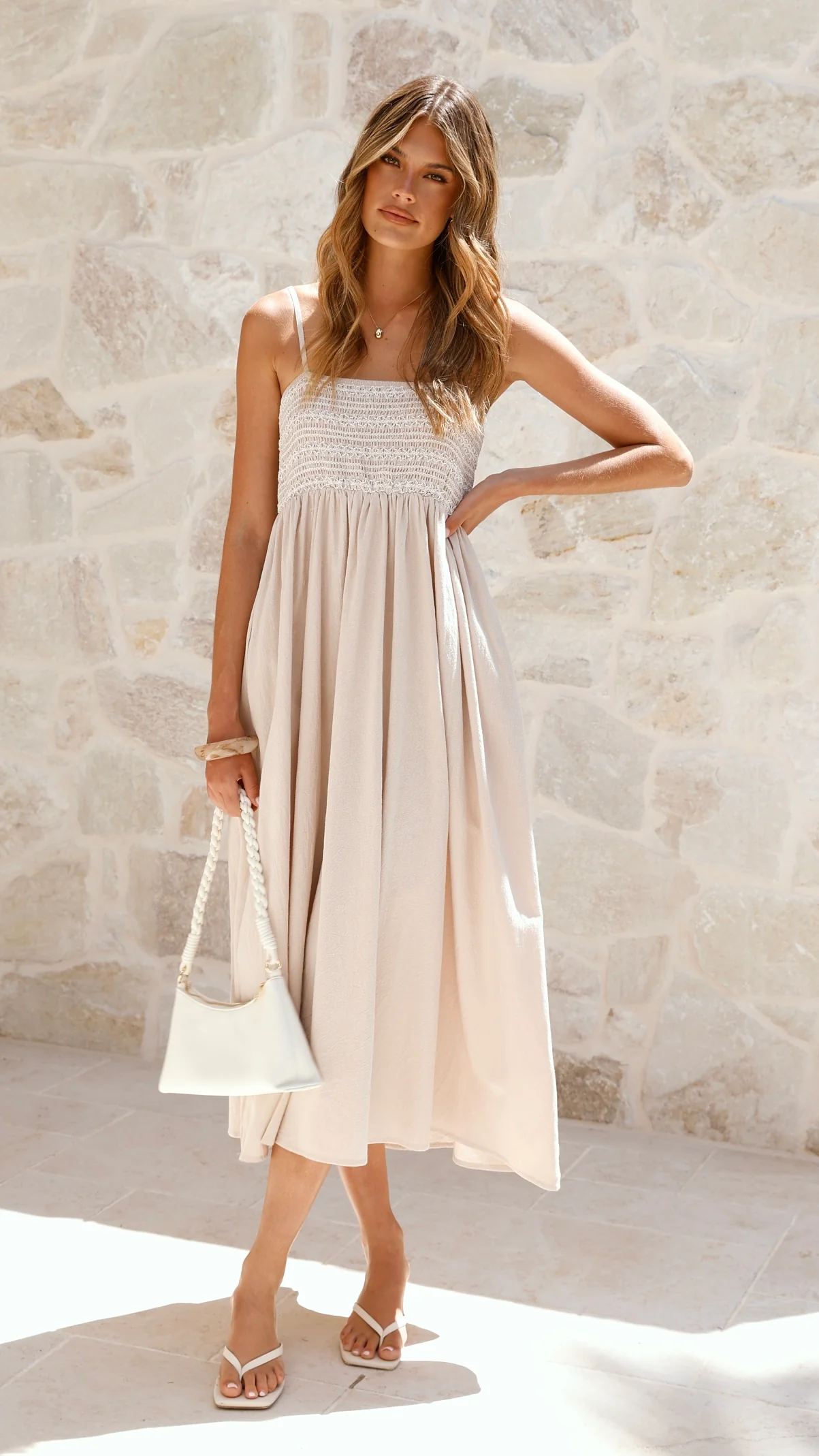 Kinsley Midi Dress - Beige