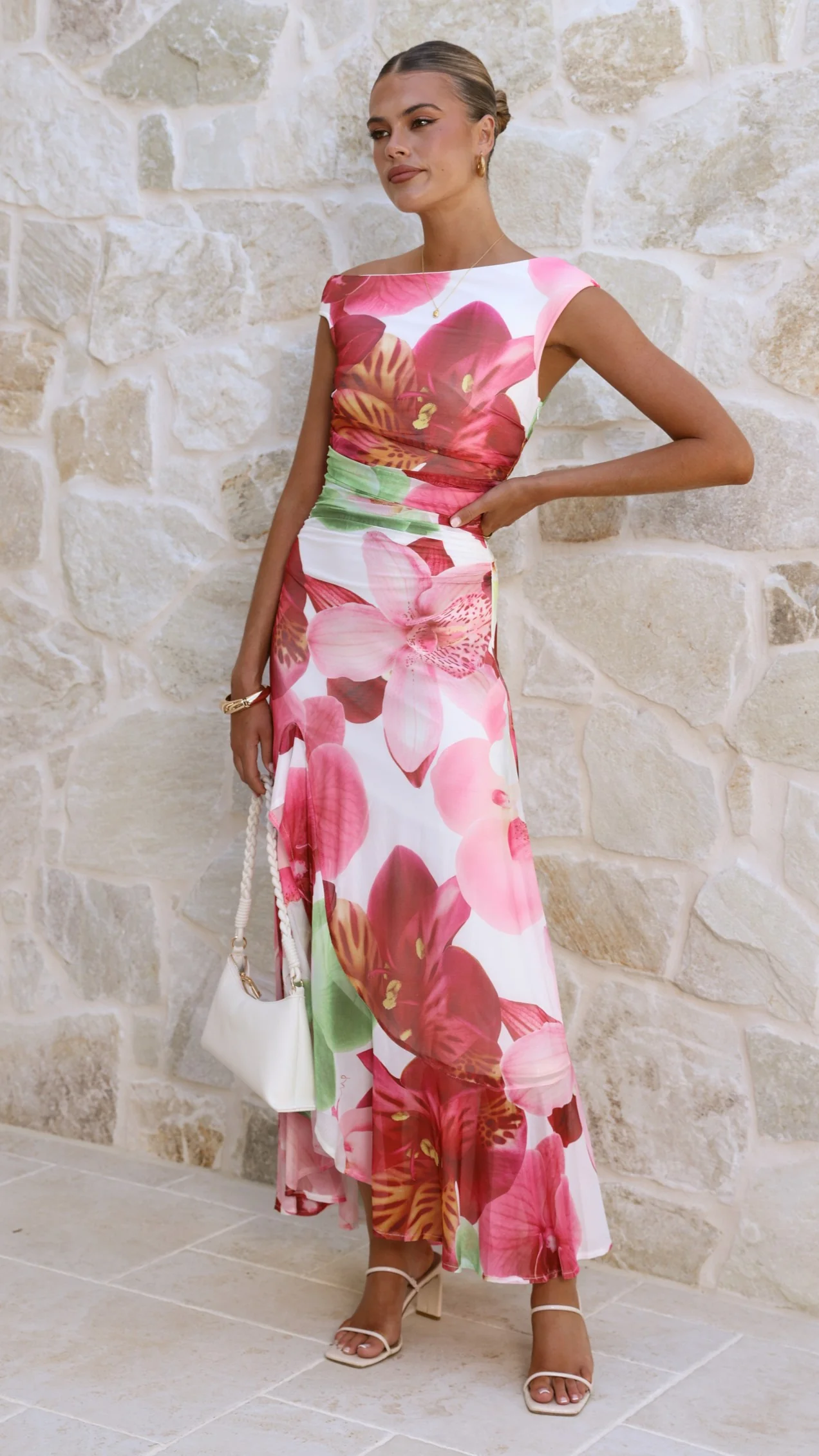 Amity Maxi Dress - Pink/Green Floral