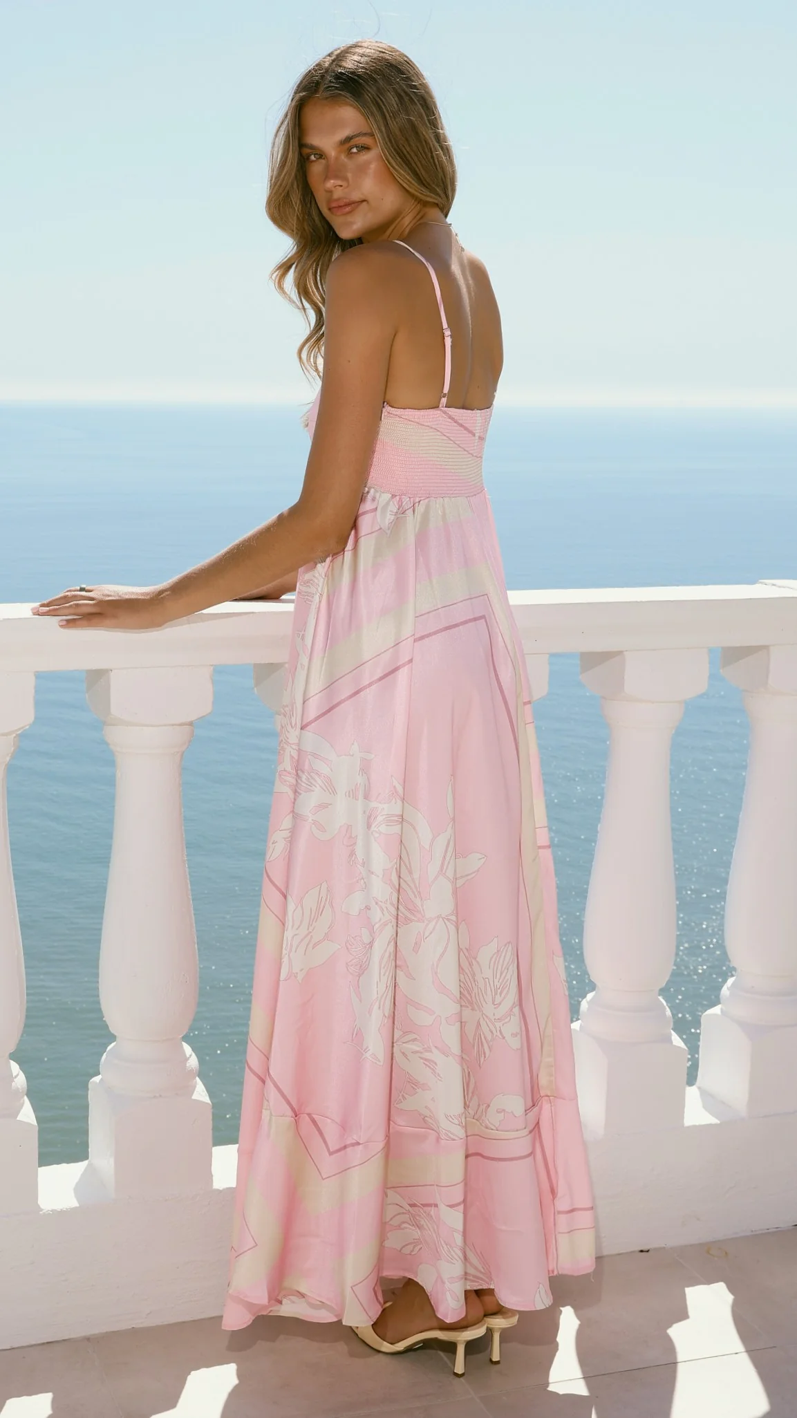 Kaethe Maxi Dress - Pink/White