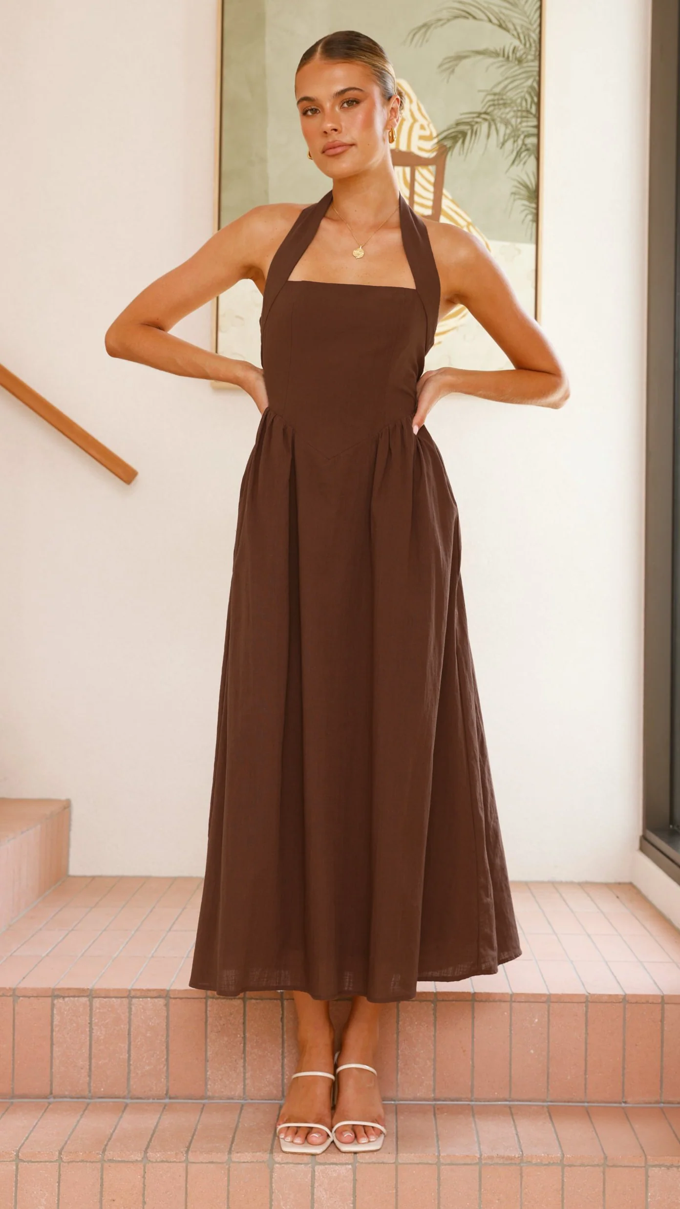 Caden Maxi Dress - Chocolate