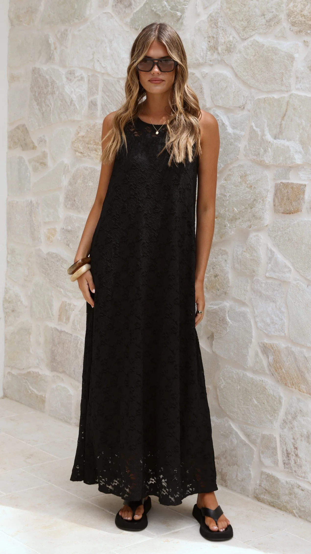 Cerelia Maxi Dress - Black Lace