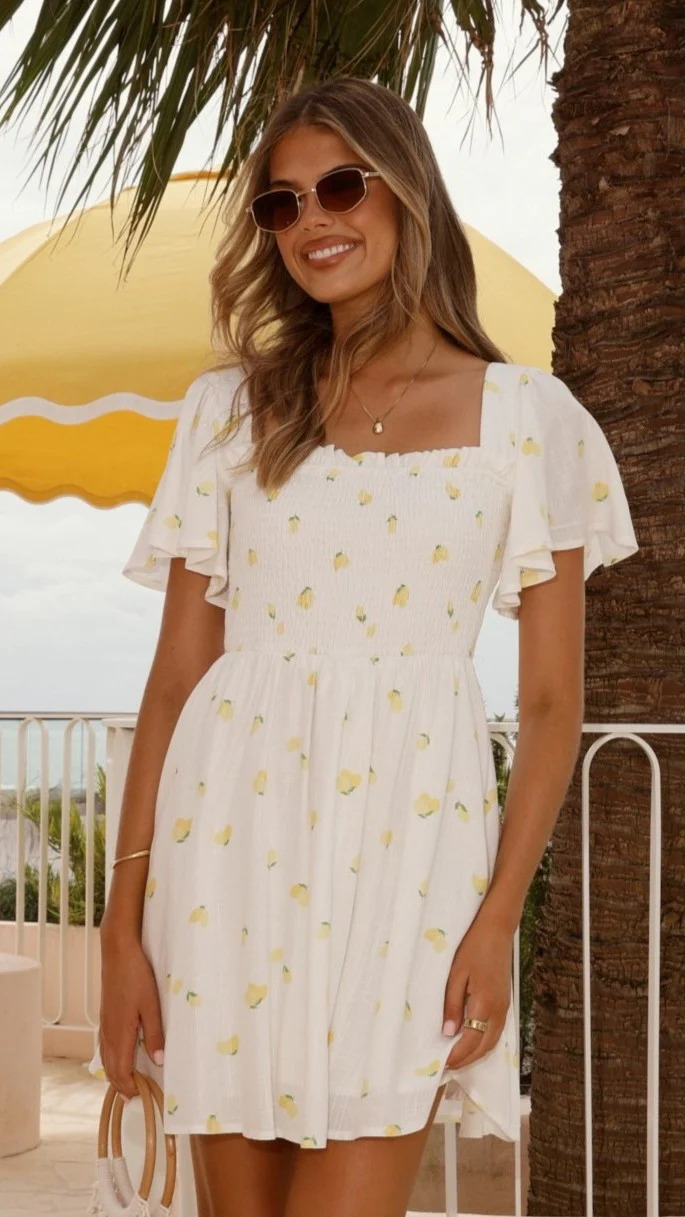 Molly Mini Dress - Limone