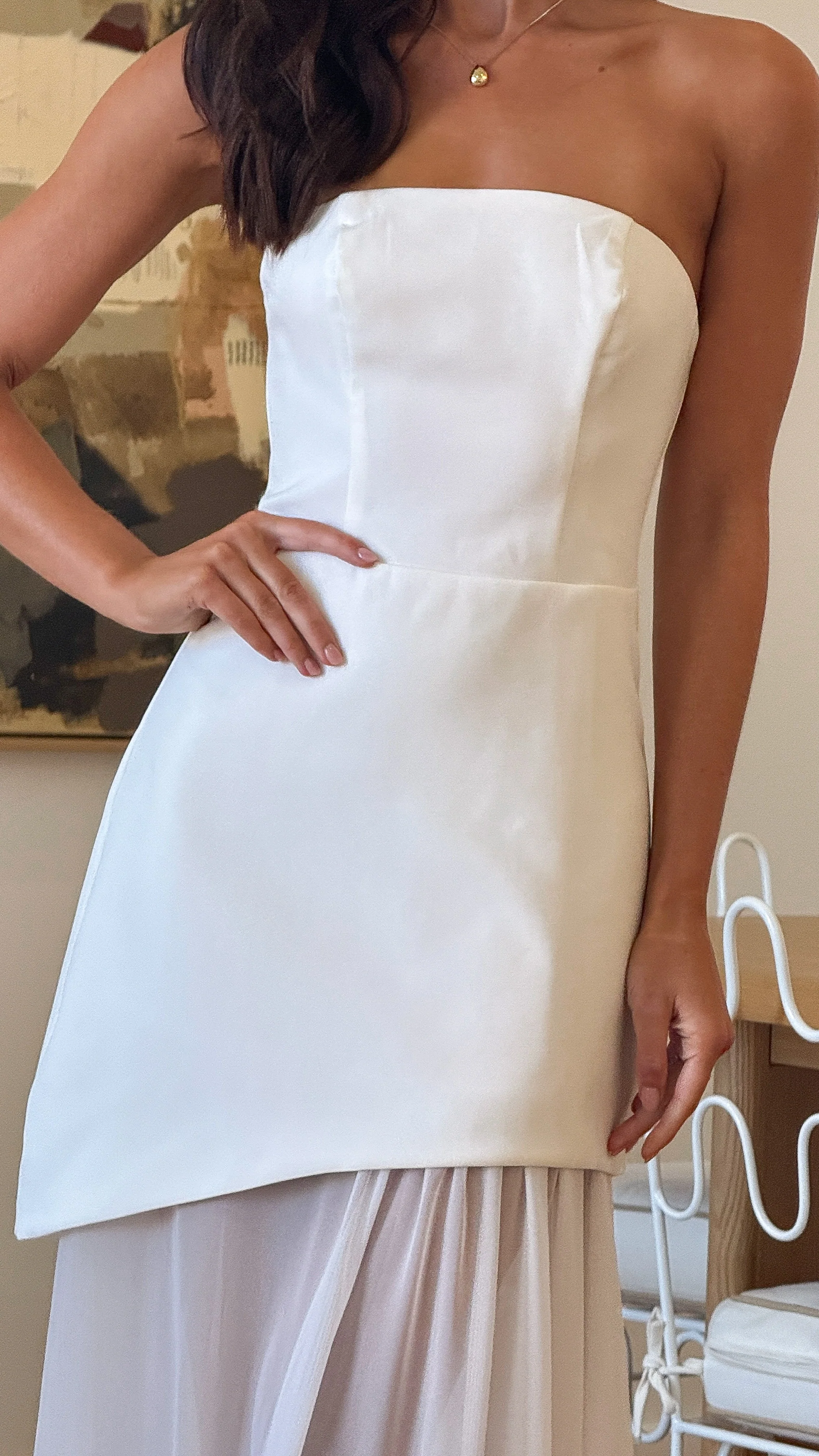 Fenella Asymmetrical Maxi Dress - White