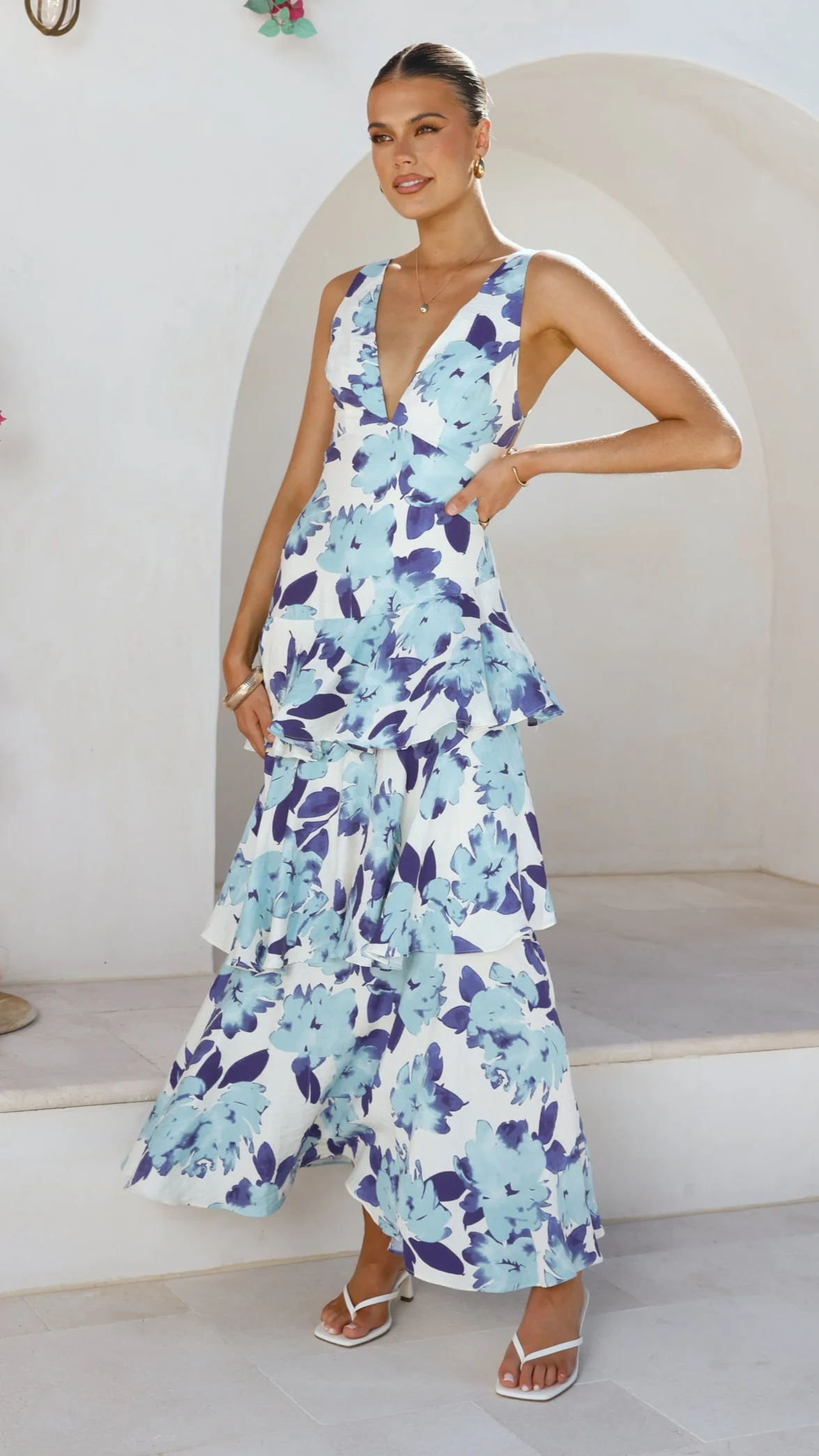 Stasie Maxi Dress - Blue Floral