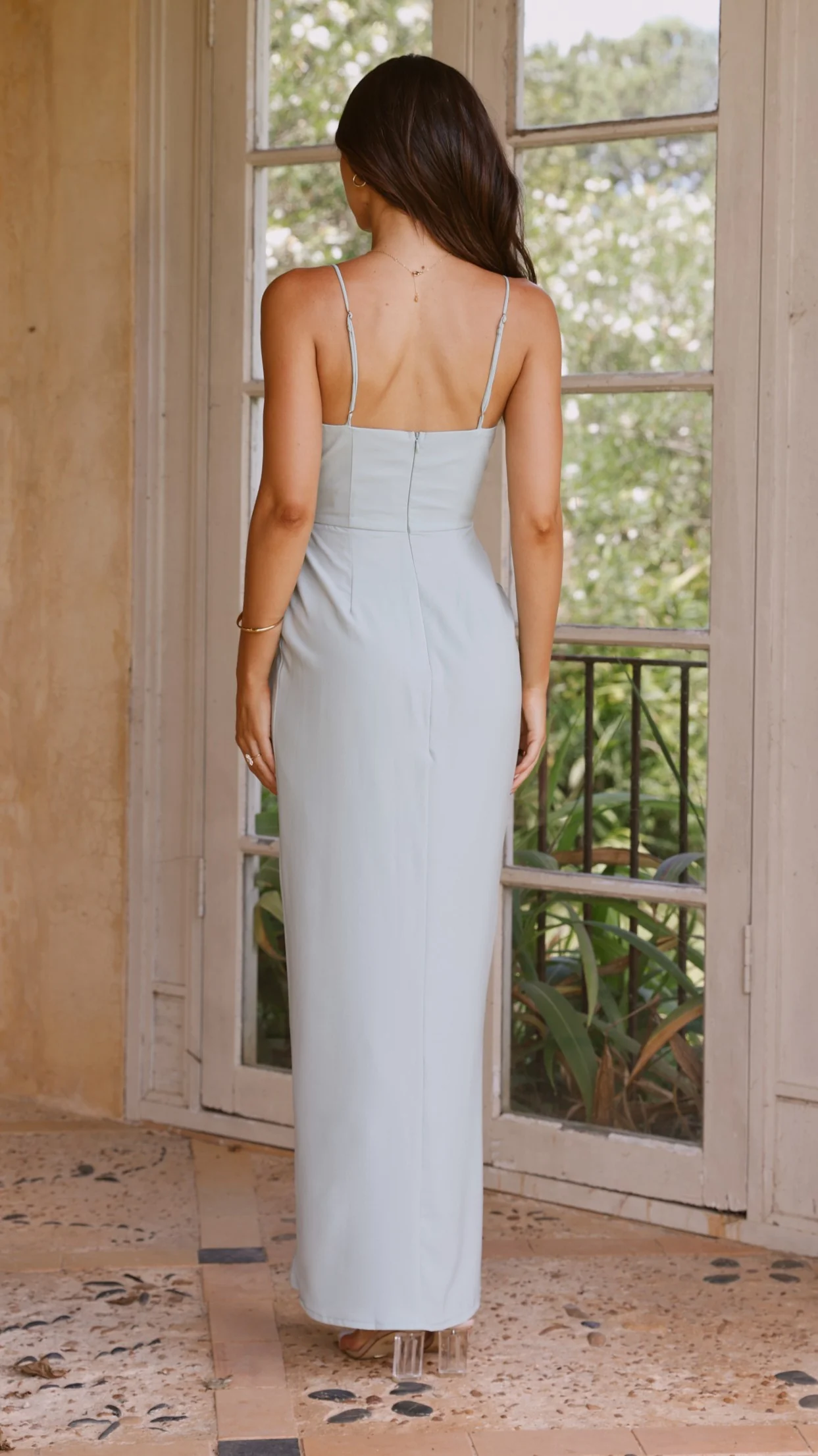 Charlotte Draped Maxi Dress - Sage