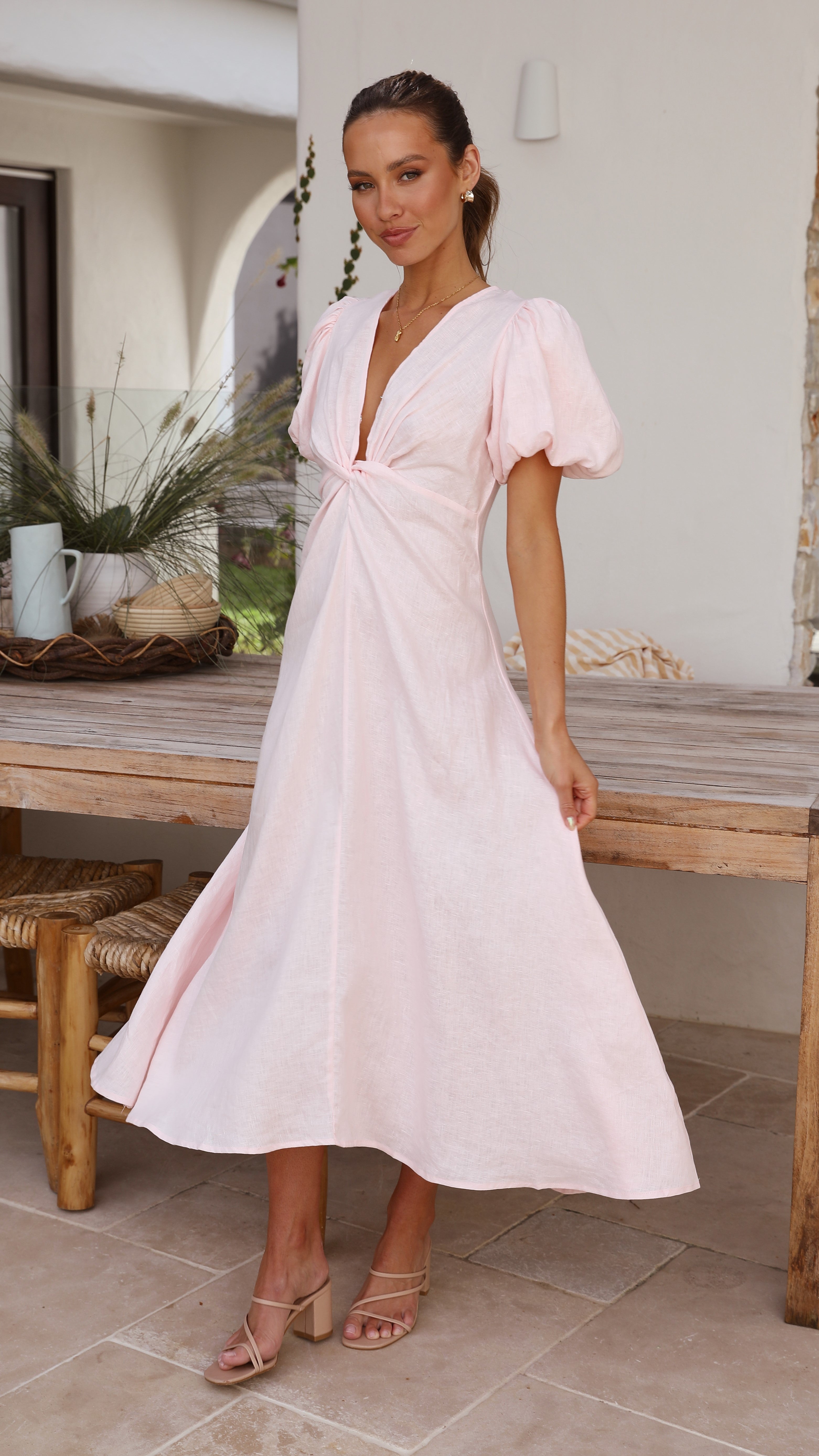 Blaire Midi Dress - Rosewater