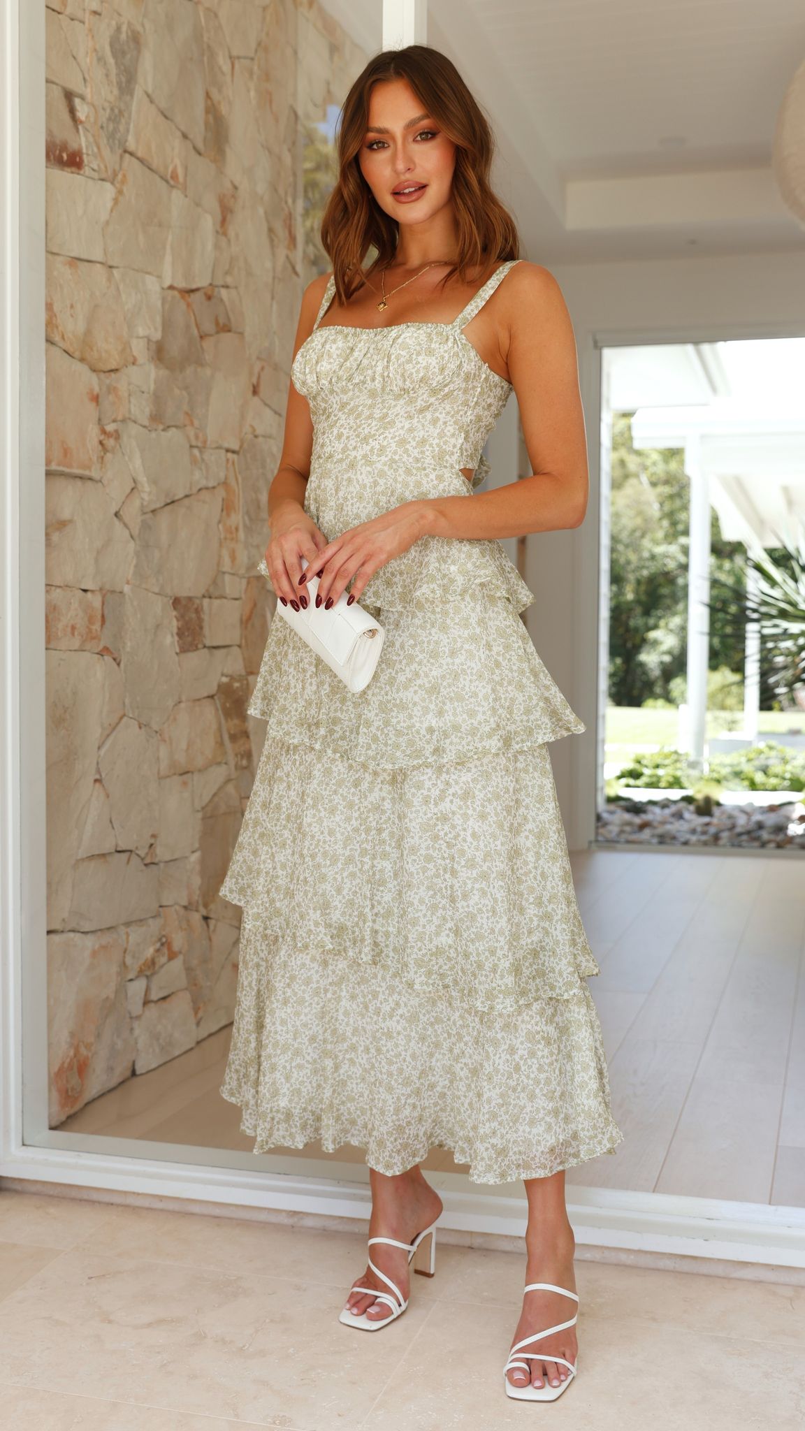 Page Maxi Dress - Green Floral