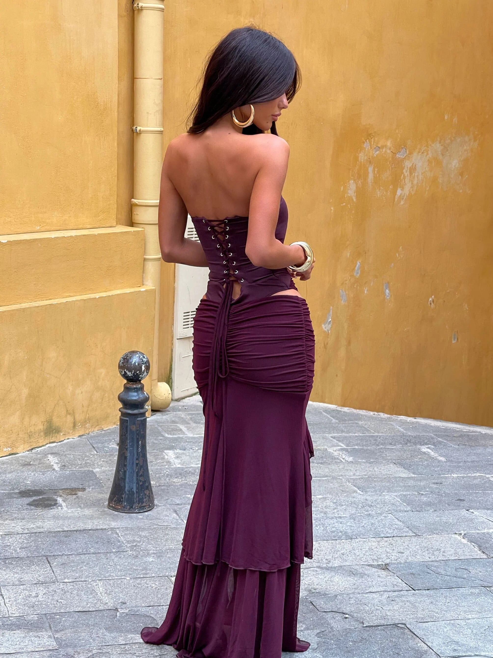 ROE MAXI SKIRT DARK MAUVE