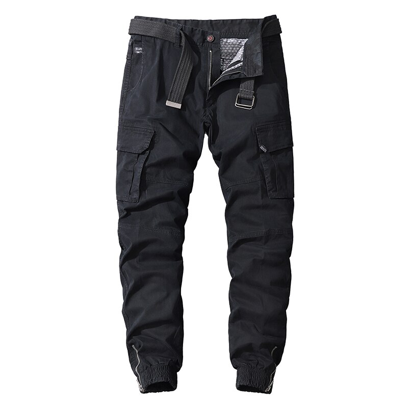 Men's Military Trousers Casual Cotton Solid Color Cargo Pants Men Outdoor Trekking Traveling Trousers Multi-Pockets Work Pants