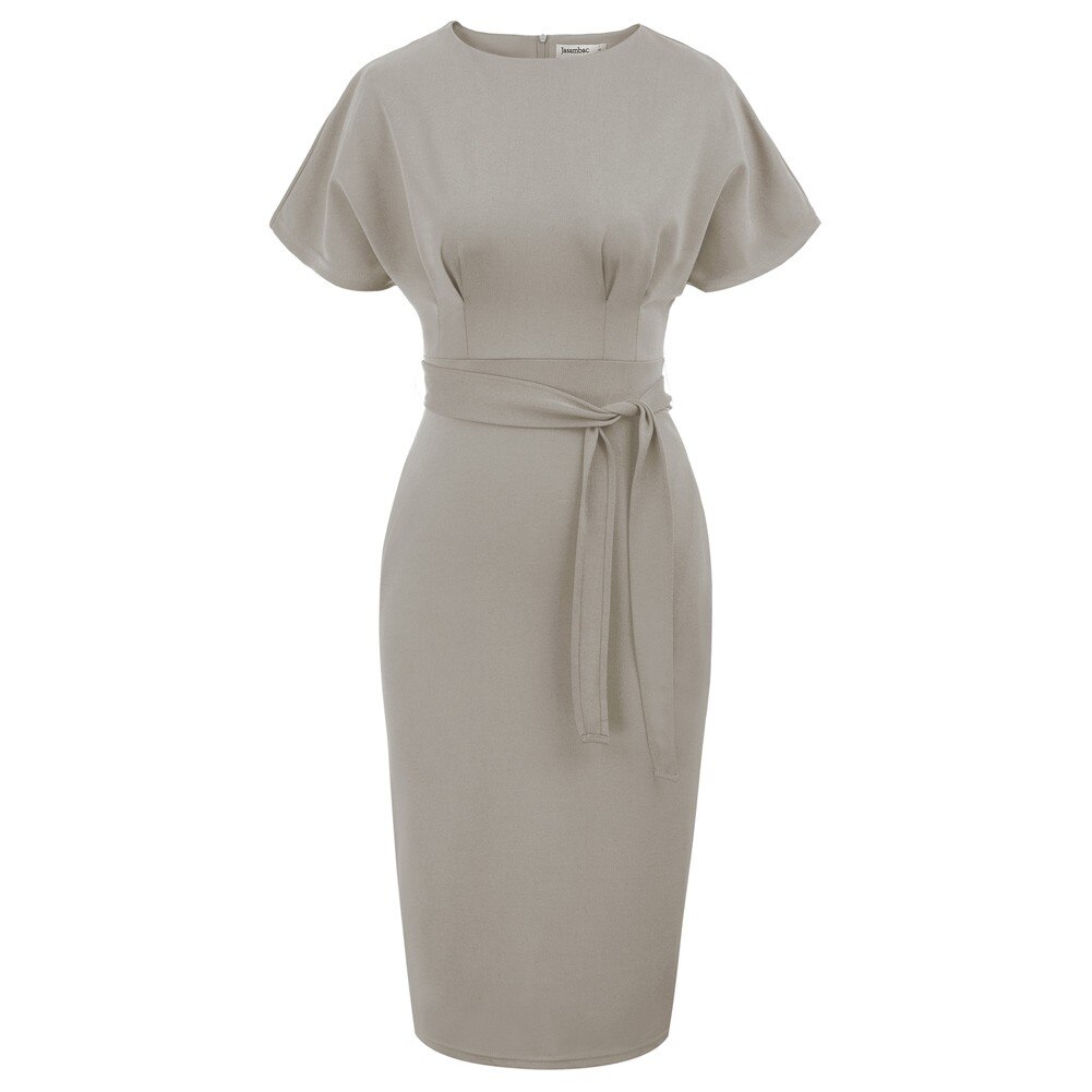 Women's Dresses Short Raglan Sleeve Pencil Dress Scoop Neck Belt Decorated Summer Sexy Elegant Fitting Office Dresses Party