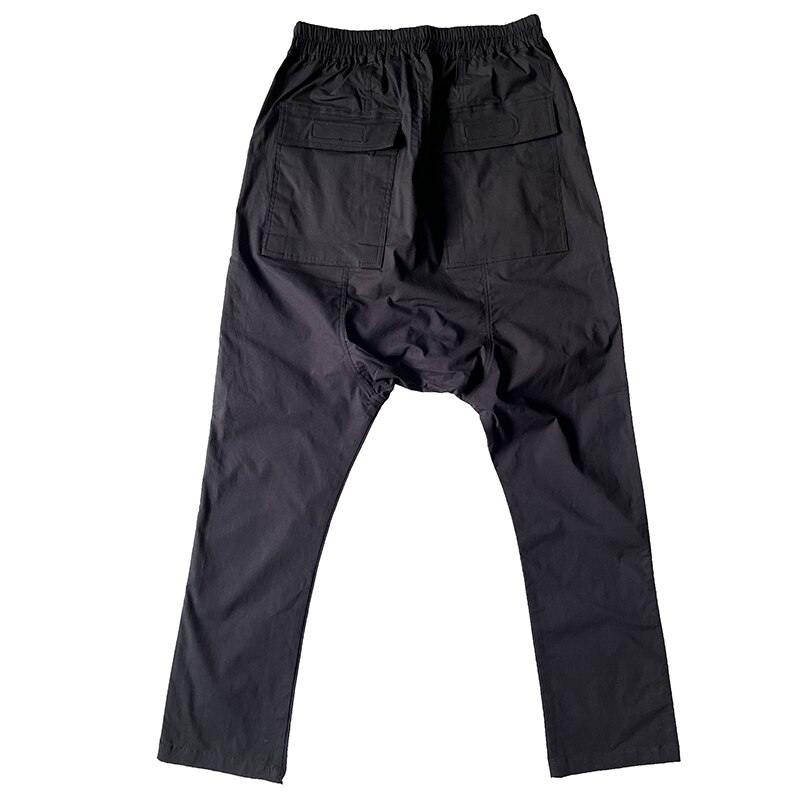 Rick High Street Brand RO Elastic Waist Cargo Ptans Owens Men's Casual Trousers Streetwear Dark Drawstring Shdw Cross Pants