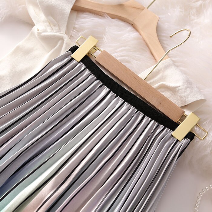 Summer Vintage Midi Skirts Women Elegant Faldas Saia Harajuku Ropa Mujer Casual Skirt Woman Clothes Tutu Vestidos Jupe Femme