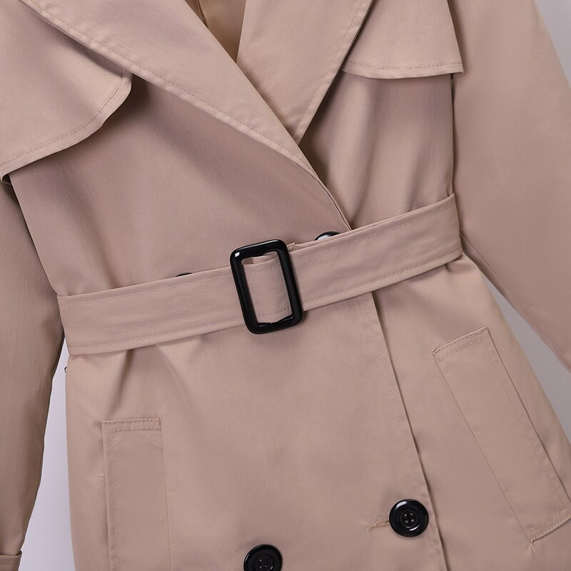 Large size 4XL Women's Trench Coat Khaki Slim Double-breasted Ladies Outwear With belt Female Casual Windbreaker Autumn New