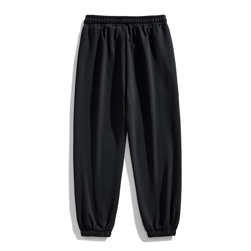Men Spring Black Pant Drawstring Polyester Fiber Embroidery Casual Trousers Loose Jogging Pants High Street Harajuku Sweatpant