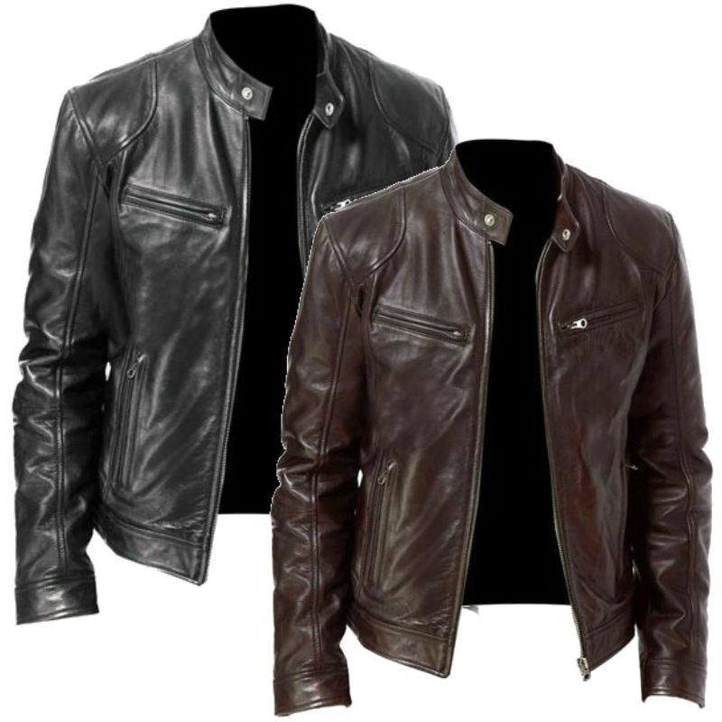 New Spring Casual Motorcycle Mens PU Jacket Biker Leather Coats Windbreaker Leather Jacket Men Leather Jackets Slim Clothing