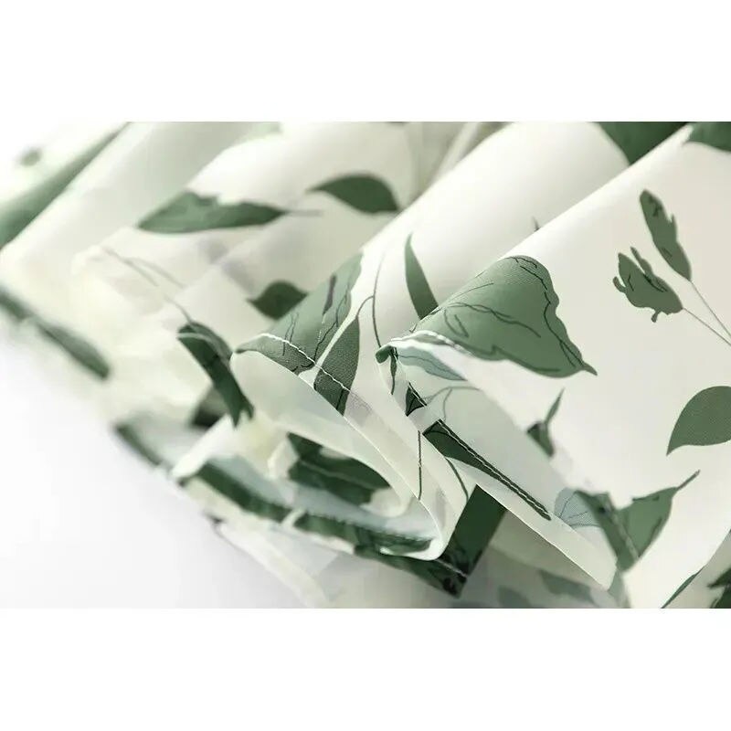 Women Elegant Floral A-line Skirt  High Quality Elastic Waist Slim Temperament Casual Lady Summer All-match Skirt Fashion