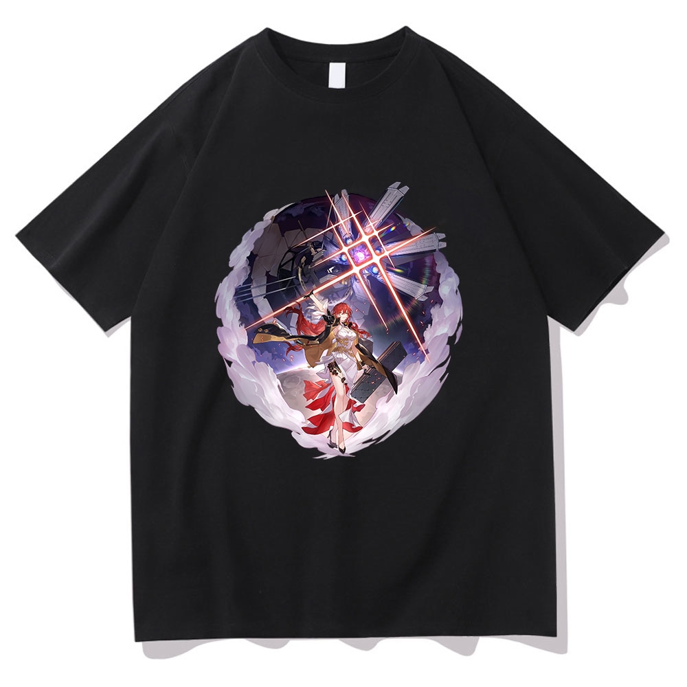 Star Rail Women T Shirt Aesthetic Graphic Himeko Short Sleeve T-shirt Anime Cartoon Vintage Sand Clothes Top