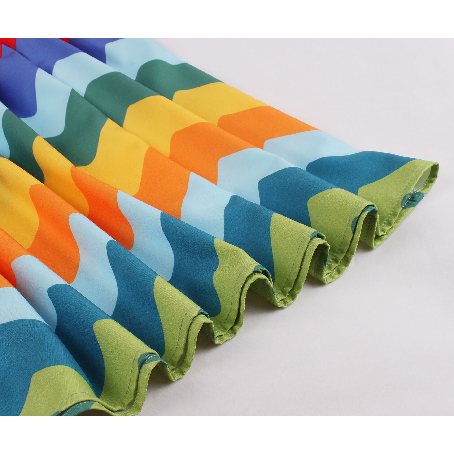 Rainbow Floral Print Women Spaghetti Strap Dress Summer Vacation Casual Vintage Swing A Line Rockabilly Tunic Dresses 50s 60s