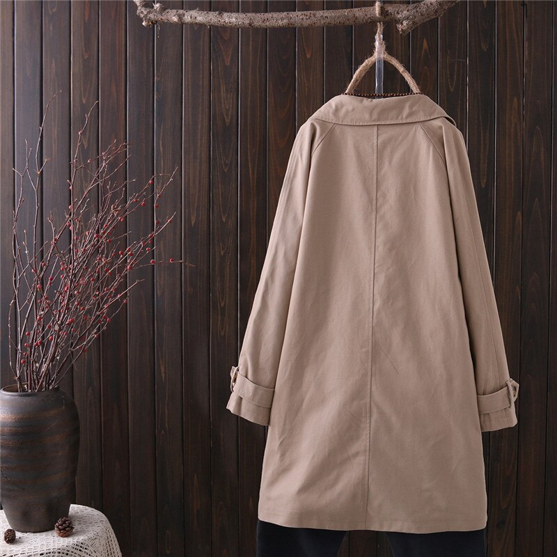Fashion Spring Autumn Cotton Trench Coat Women Single-Breasted Outerwear Student Casual Tops Female Windbreaker Women Clothing