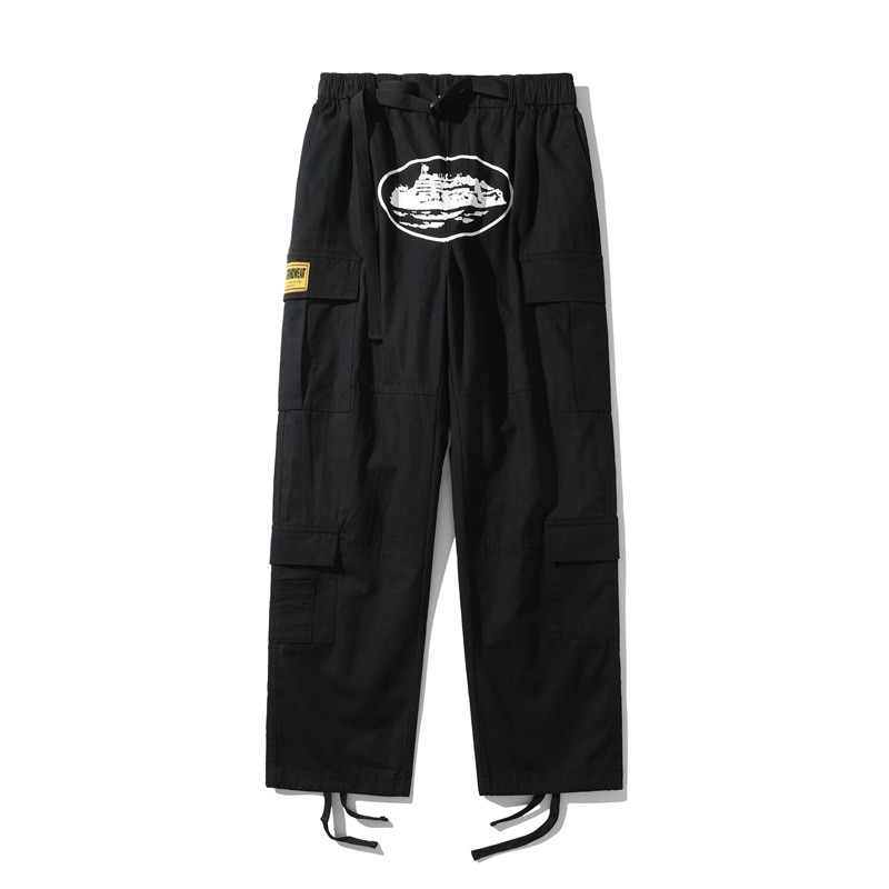 Men's Multi Pocket Casual Pants Letter Printing Fashion Loose Breathable Pants Couple Street Hip Hop Harajuku Pants Ropa Hombre