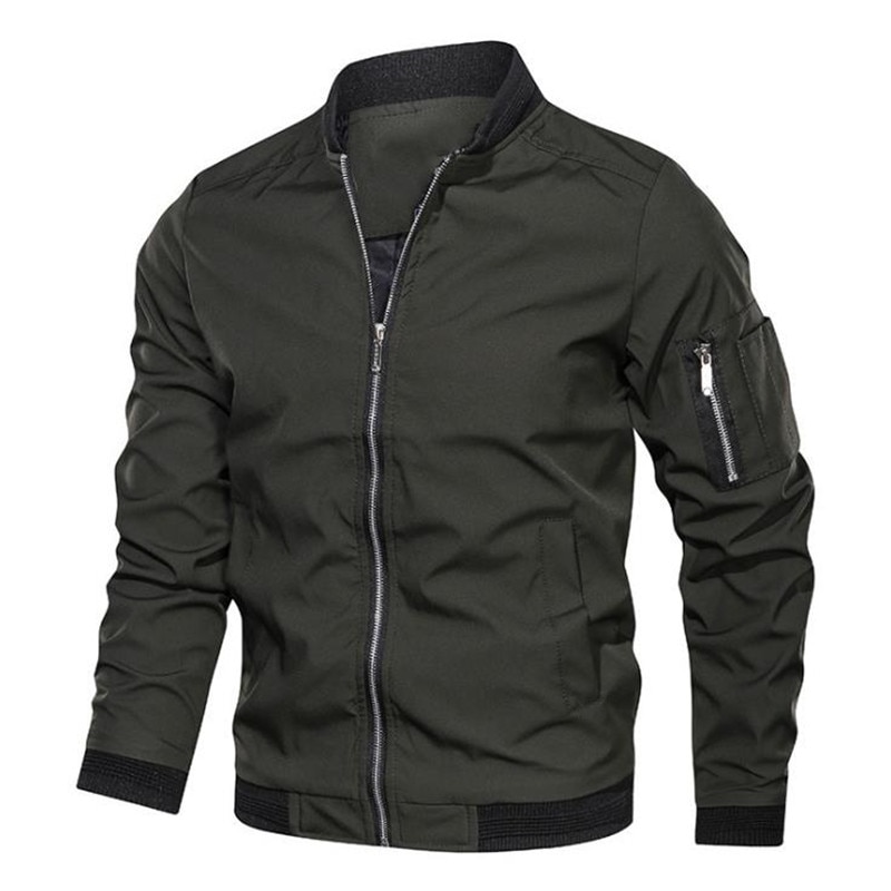 New Spring Autumn Fashion Men Jacket Bomber Jackets Business Casual Streetwear Male Coats Simple Windbreaker British Style Coat