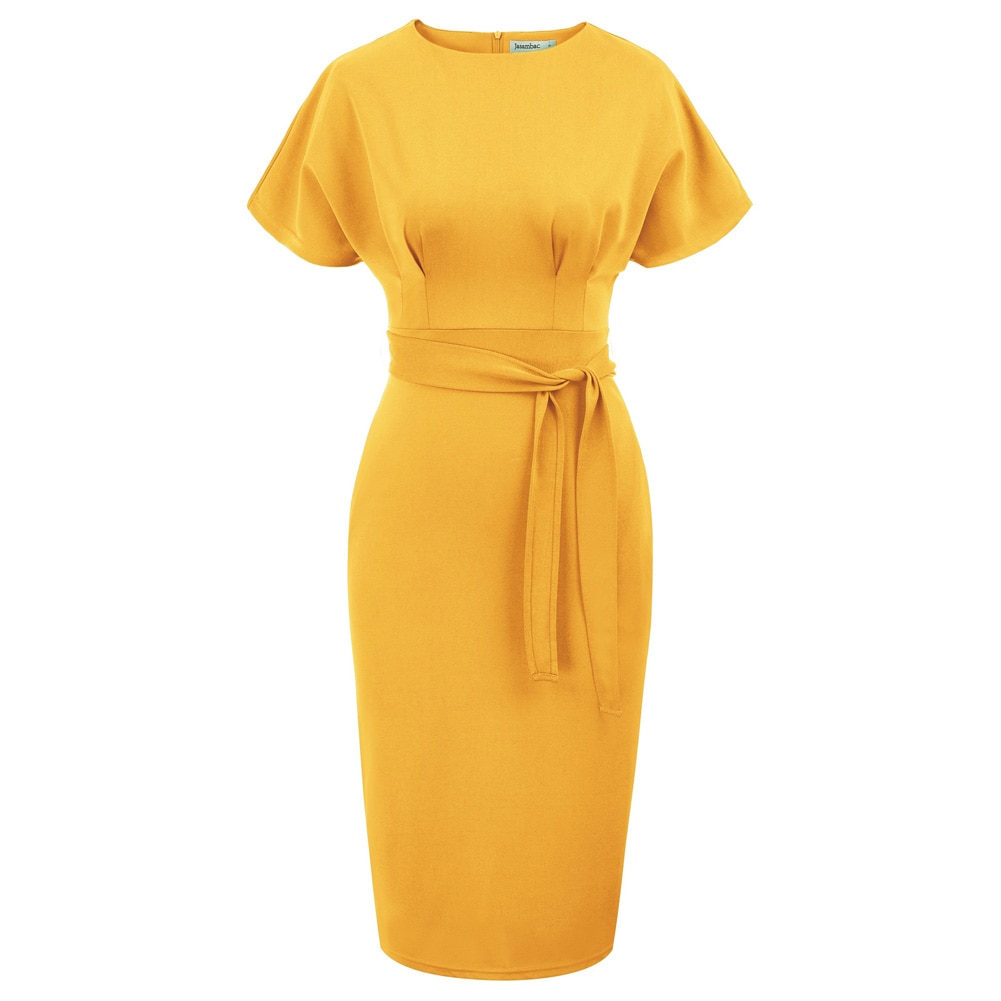 Women's Dresses Short Raglan Sleeve Pencil Dress Scoop Neck Belt Decorated Summer Sexy Elegant Fitting Office Dresses Party