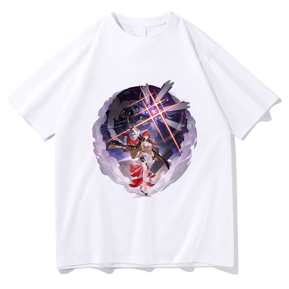 Star Rail Women T Shirt Aesthetic Graphic Himeko Short Sleeve T-shirt Anime Cartoon Vintage Sand Clothes Top