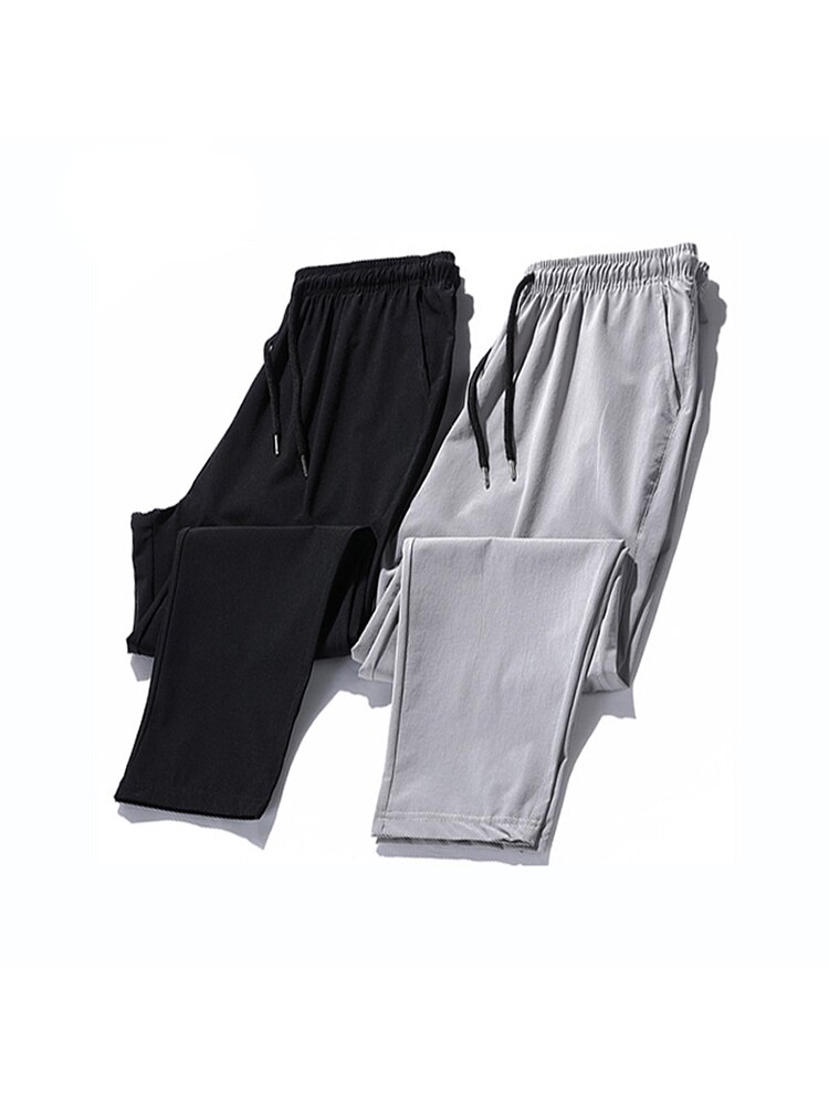 Casual Pants Male Joggers Sweatpants Solid Color Elastic Waist Trousers Fitness Sportswear Fashion Summer Spring Sweatpants