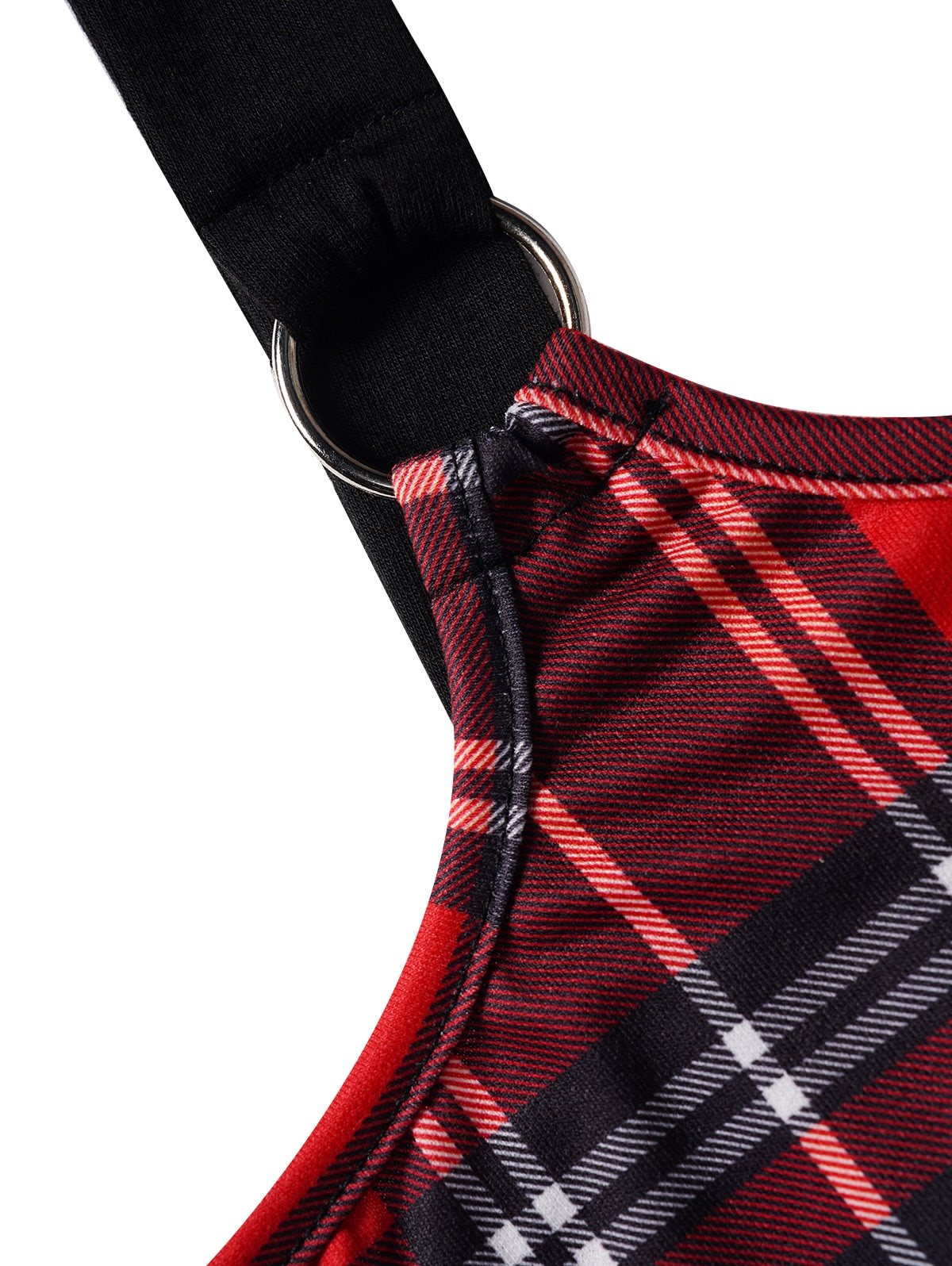 Women A Line Plaid Summer Plaid Print Lace Up Cami Dress For Women O Ring Curved Hem Scoop Neck Robe 2023