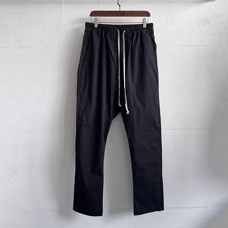 Rick High Street Brand RO Elastic Waist Cargo Ptans Owens Men's Casual Trousers Streetwear Dark Drawstring Shdw Cross Pants