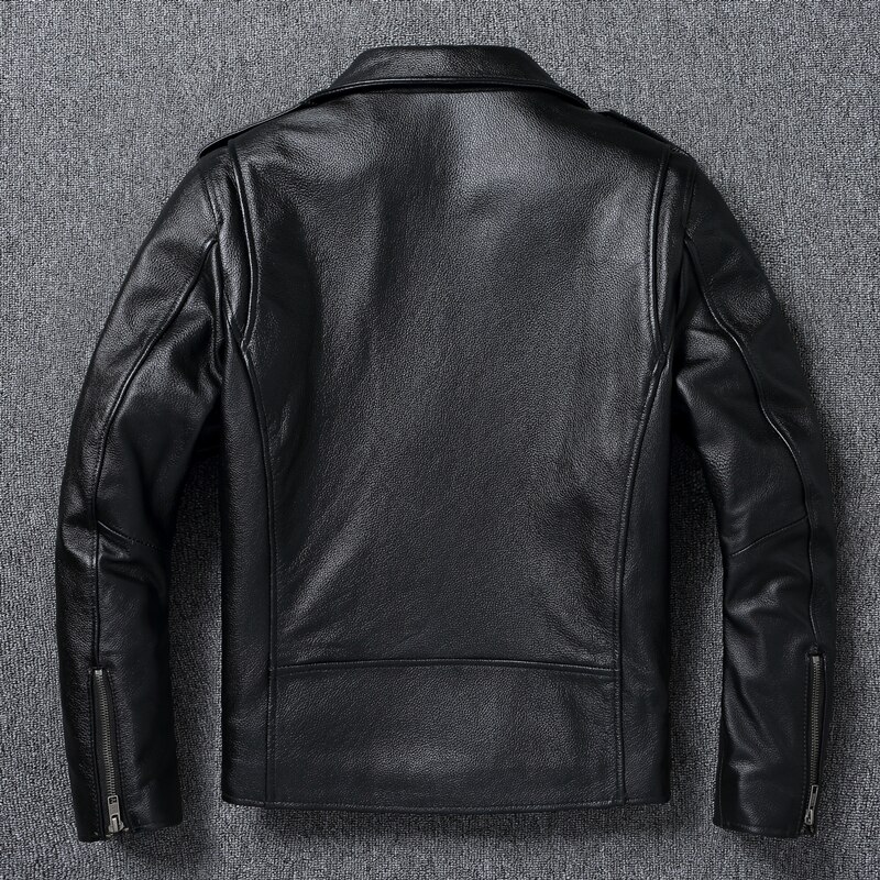 Men Leather Jacket Genuine Cow Biker Spring Autumn Motorcycle Jackets Mens Biker Coat �ܧ�اѧߧѧ� �ܧ���ܧ� �ާ�ا�ܧѧ�