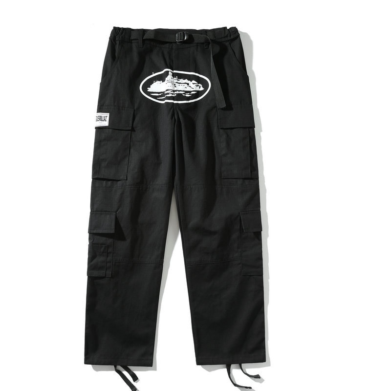 Men's Multi Pocket Casual Pants Letter Printing Fashion Loose Breathable Pants Couple Street Hip Hop Harajuku Pants Ropa Hombre