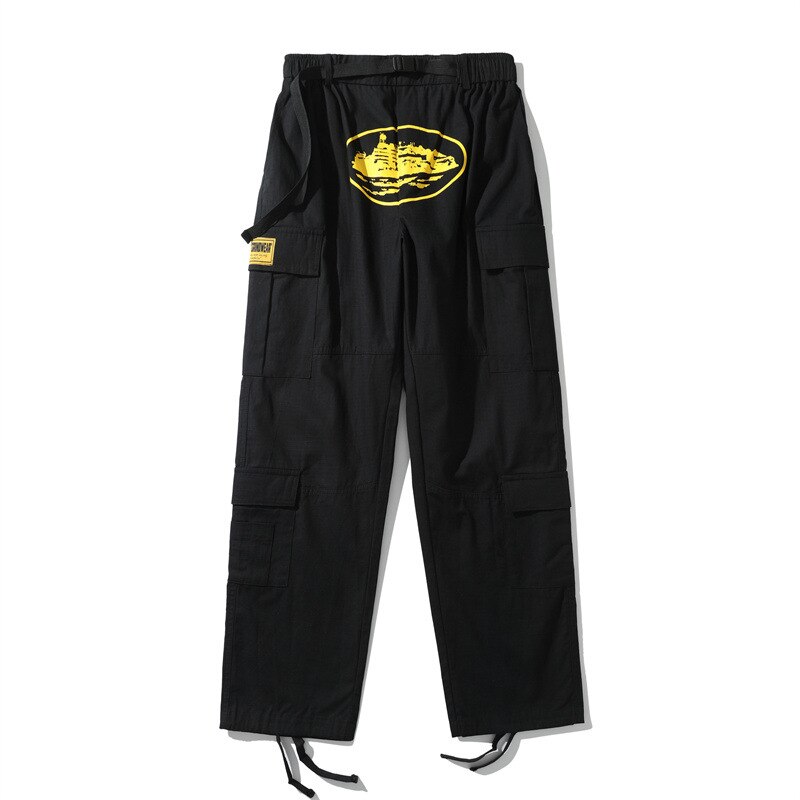Men's Multi Pocket Casual Pants Letter Printing Fashion Loose Breathable Pants Couple Street Hip Hop Harajuku Pants Ropa Hombre
