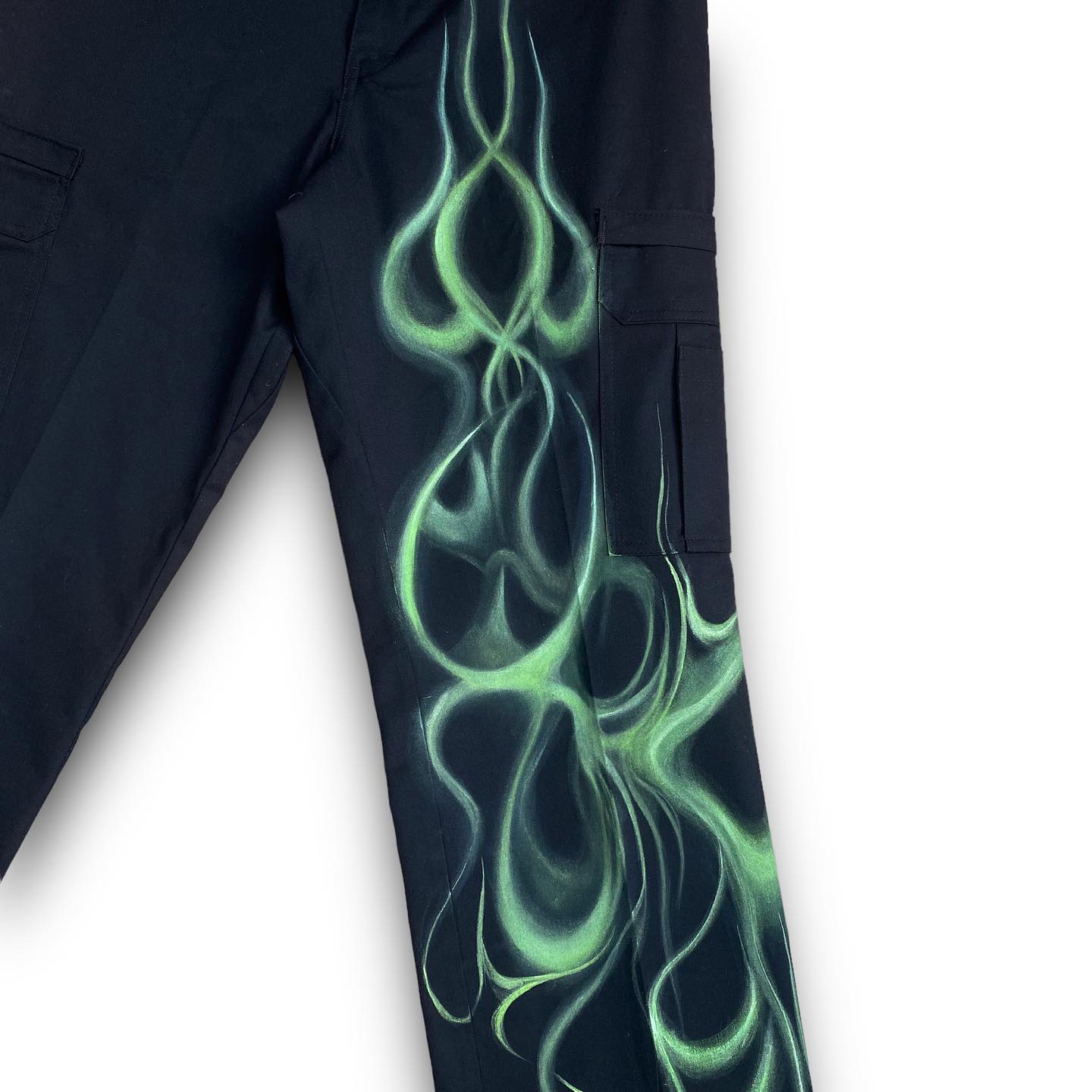 Pants Jeans Hip Hop Abstract Graphic Print Black Multi Pocket Cargo Pants Men New Punk Rock Wide Leg Pants Streetwear