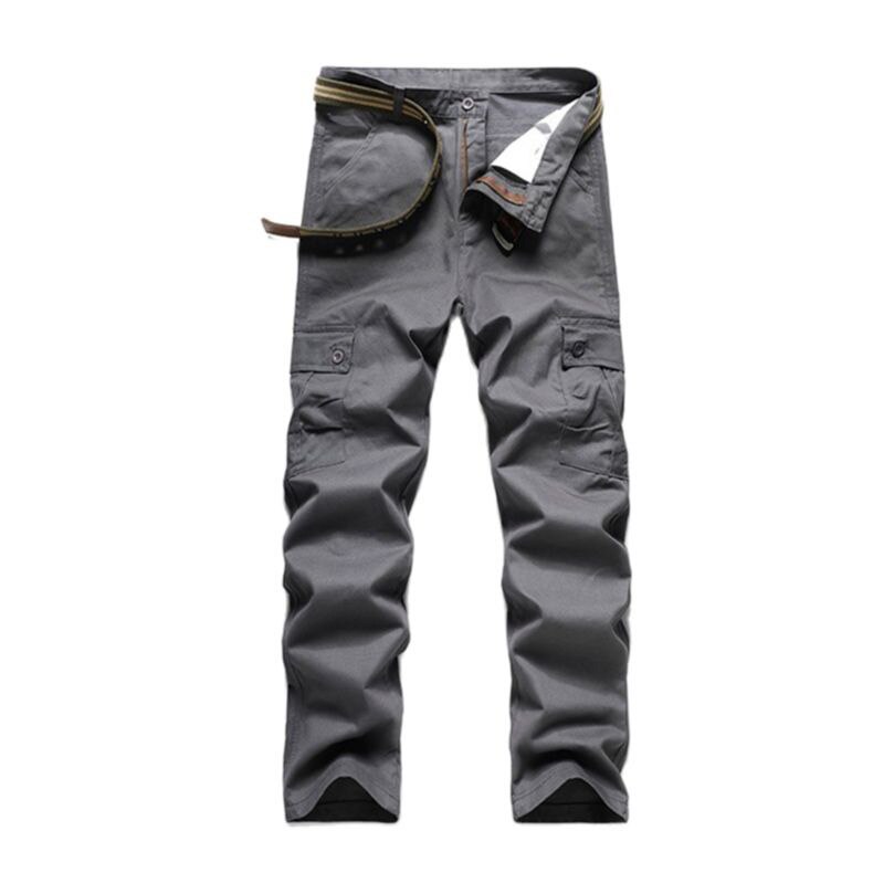 Cotton Cargo Pants Men's Loose Straight Multi-Pocket Wearable Work Pants Military Army Trousers